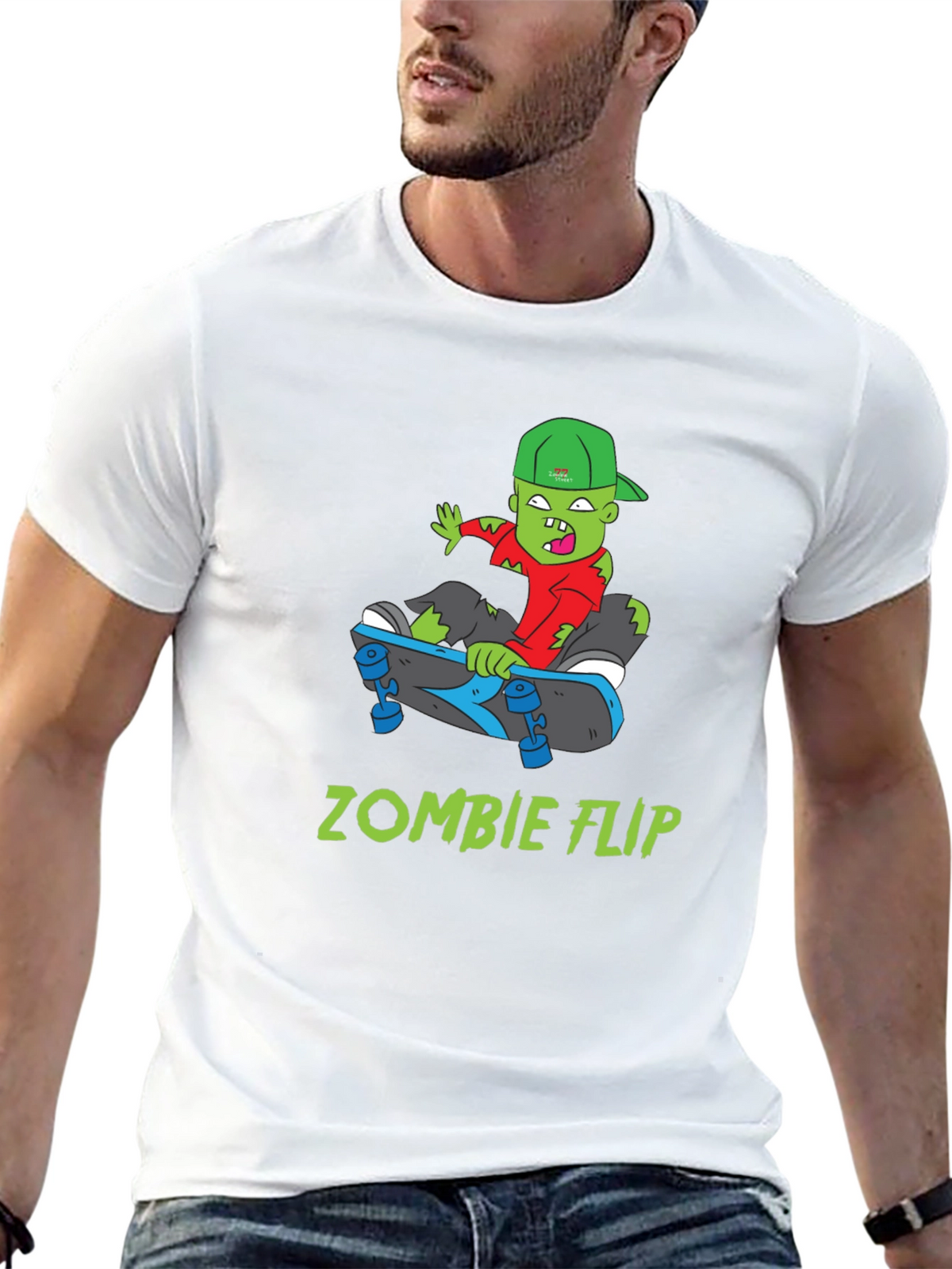 Zombie Flip T-Shirt - Cool Skateboarder Graphic Tee
