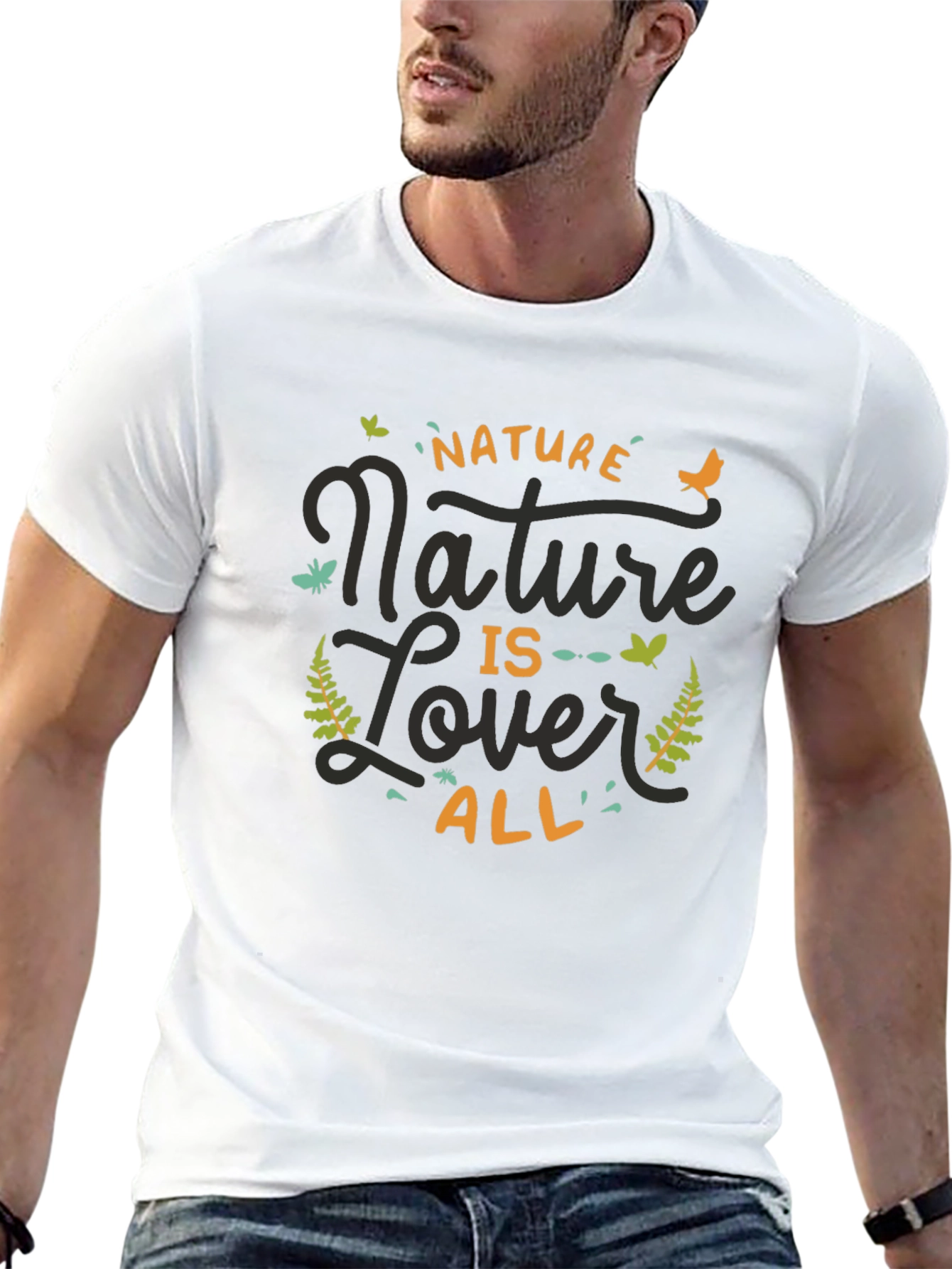 Nature Lover Graphic Print Tee - Black