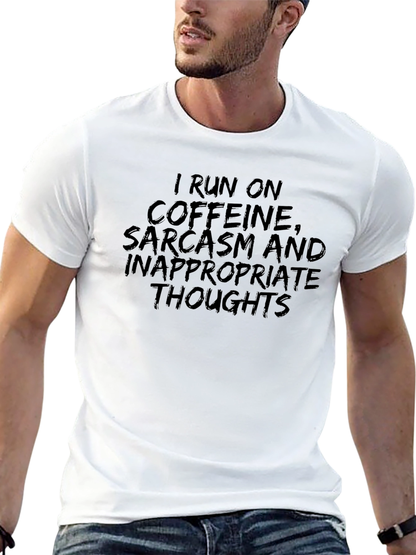 Caffeine Sarcasm Tee - Black Humor Graphic T-Shirt
