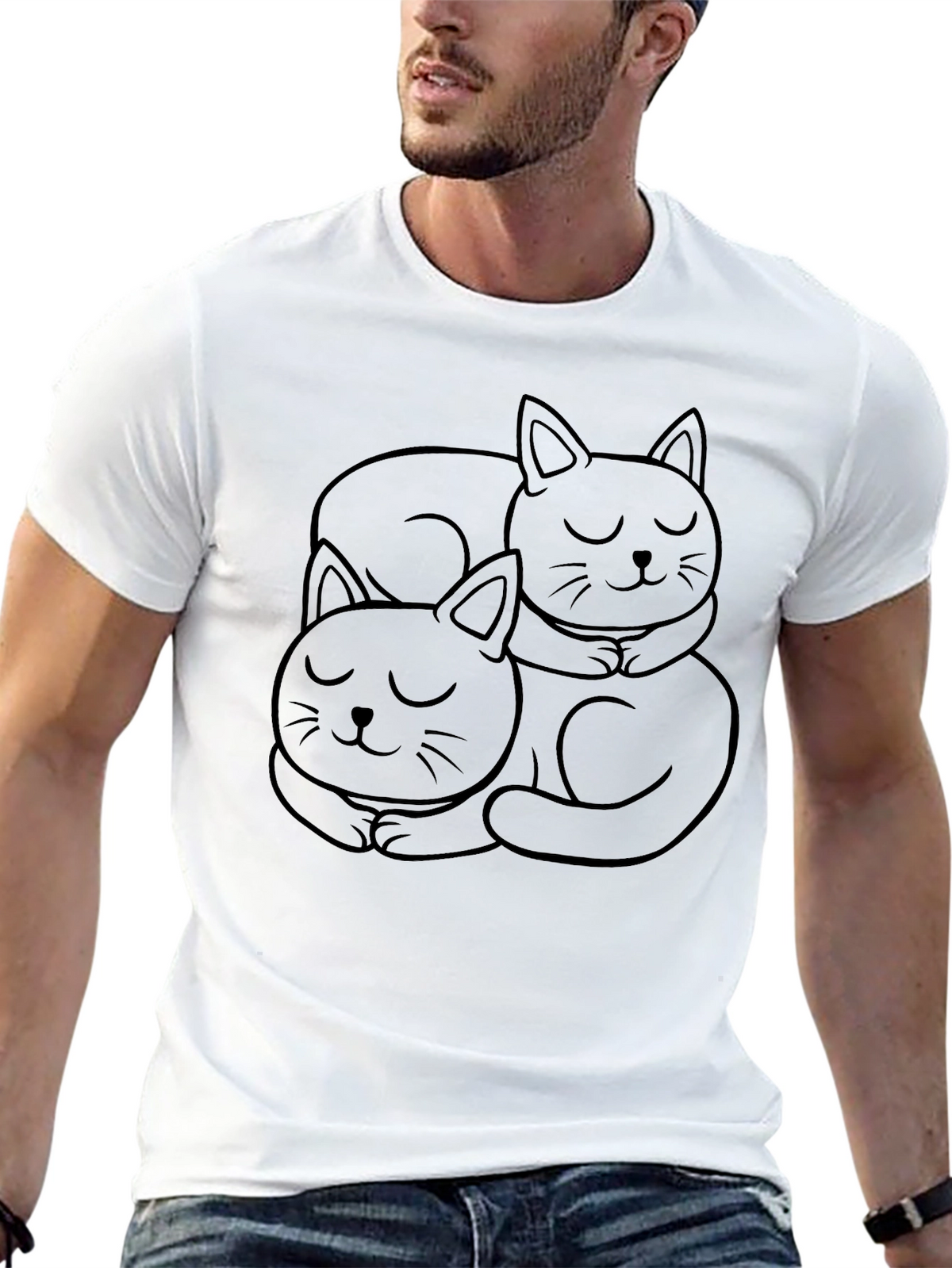 Cute Cats Black Graphic Tee