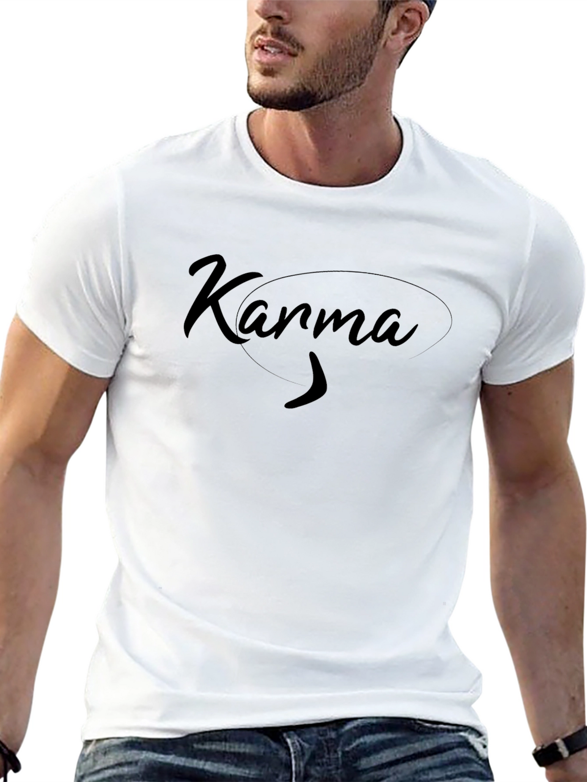 Karma Graphic Tee - Black Cotton T-Shirt