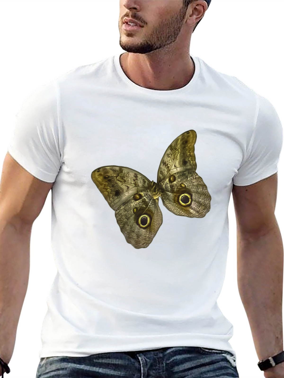 Butterfly Graphic Print Black T-Shirt
