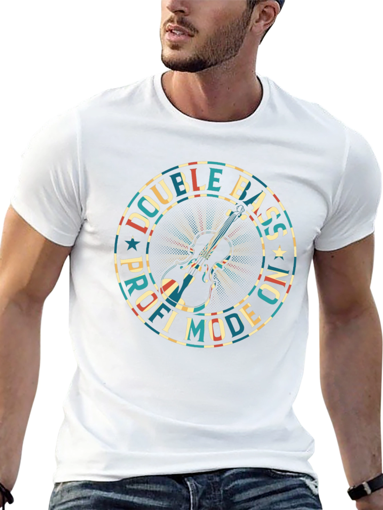 Double Bass Pro Mode On Black T-Shirt