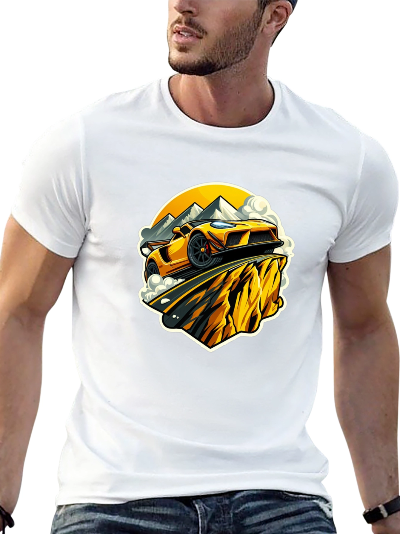 Yellow Car Mountain Road Trip T-Shirt