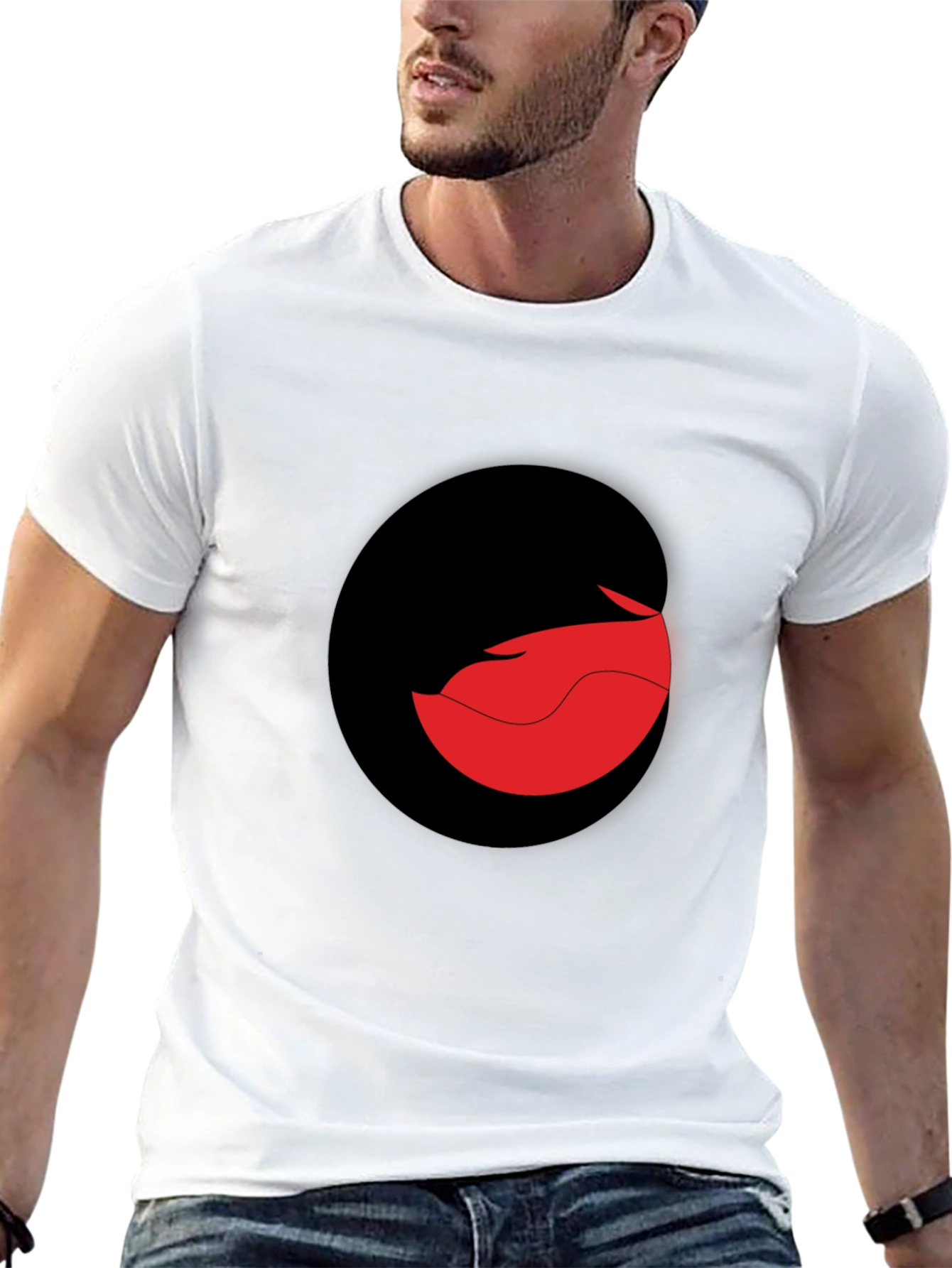 Modern Black T-Shirt with Abstract Graphic