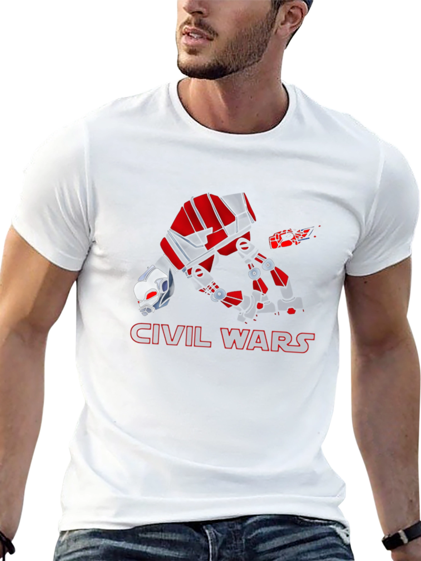 Civil War Ant-Man Graphic Print Black T-Shirt