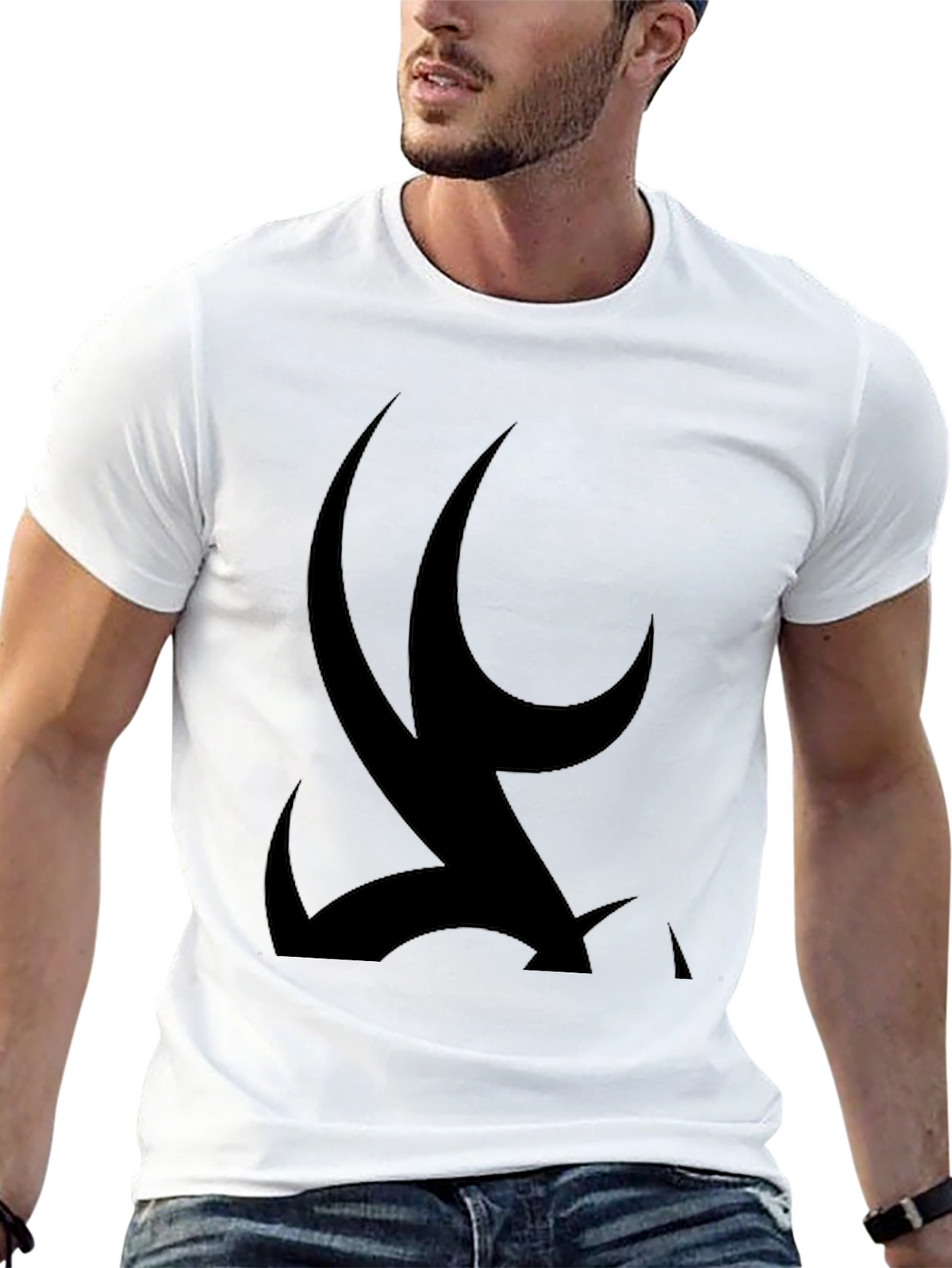 Abstract Black Graphic Print Tee