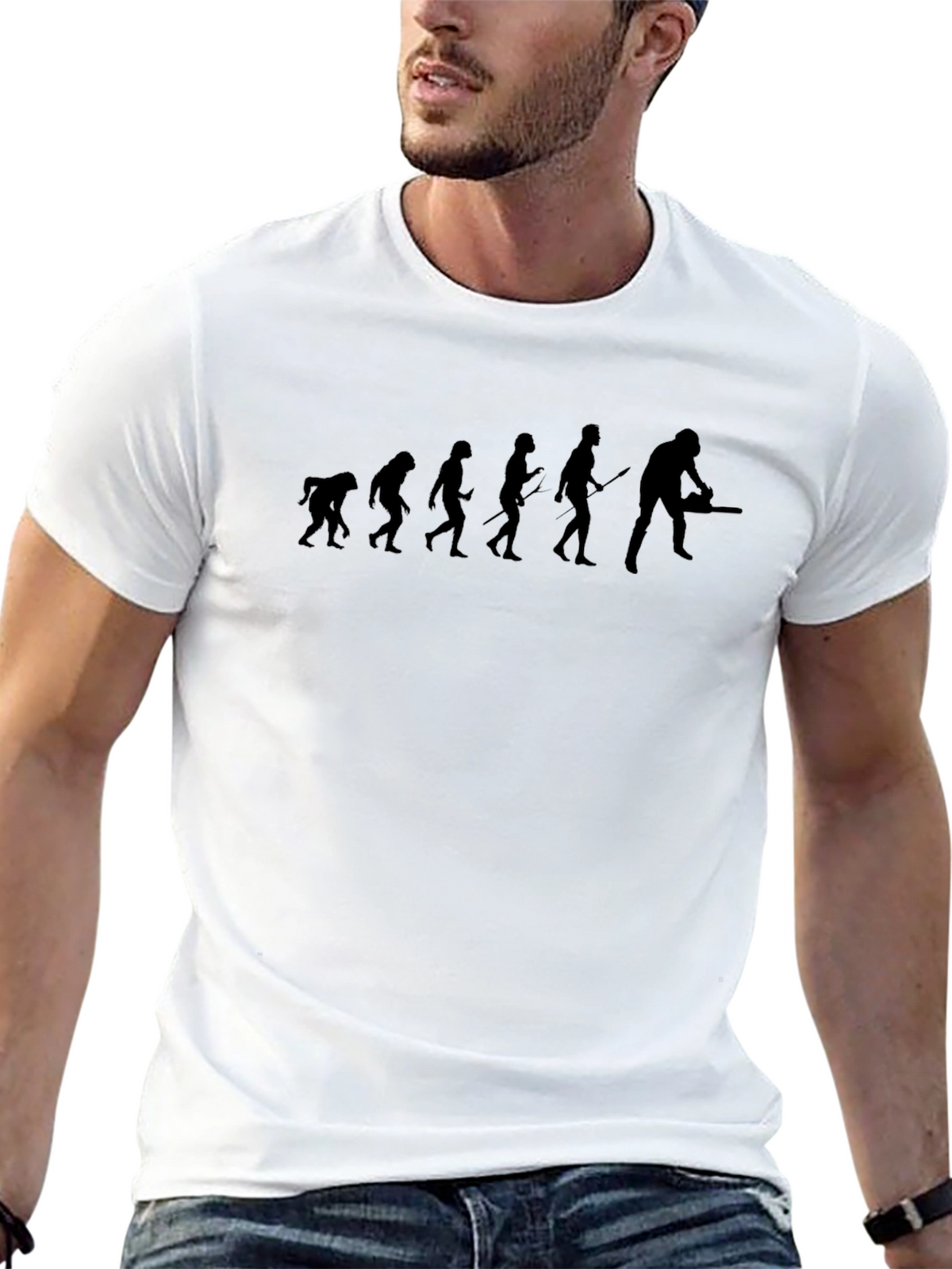 Evolution Chainsaw Humor Tee