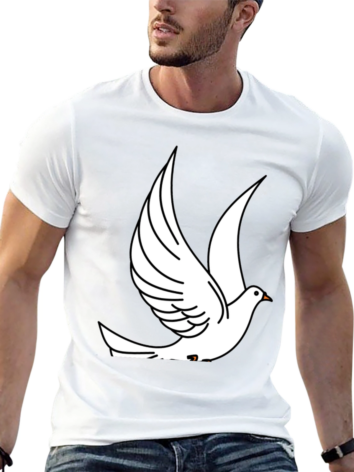 Dove Graphic Print Black T-Shirt