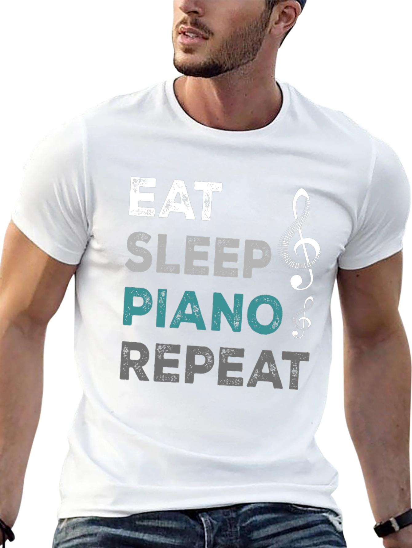 Eat Sleep Piano Repeat Graphic T-Shirt