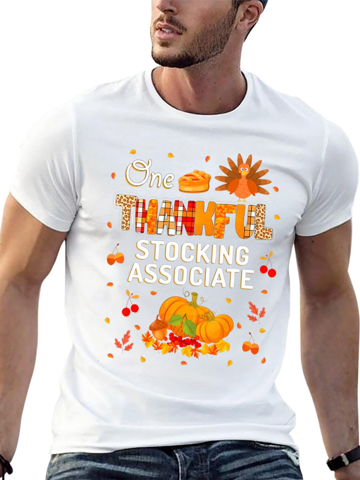 Thankful Stocking Associate Thanksgiving T-Shirt