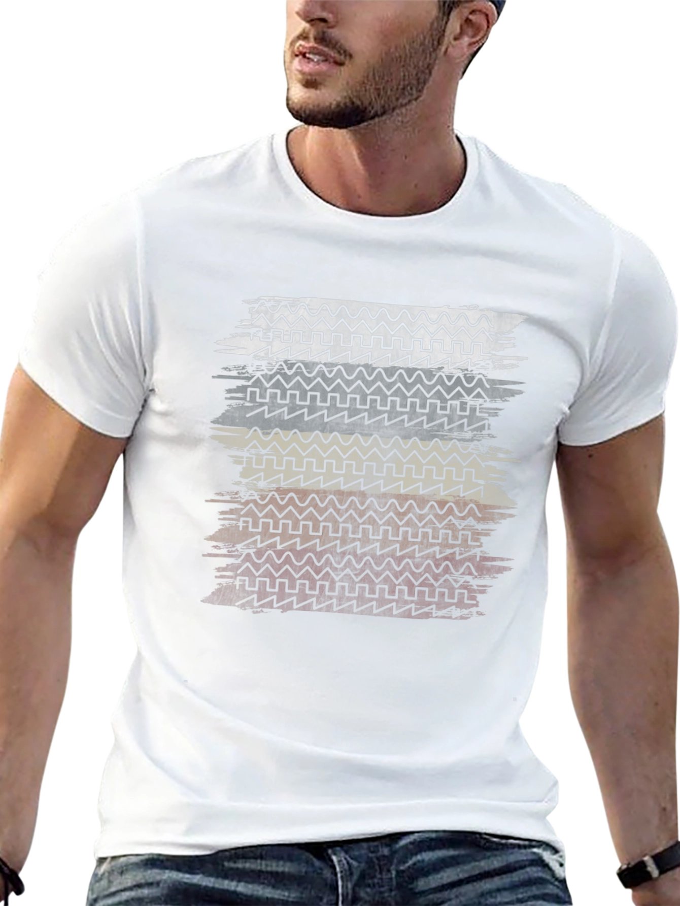 Retro Wave Pattern Mens T-Shirt