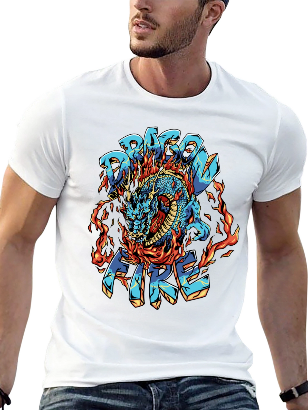 Dragon Fire Graphic Black T-Shirt
