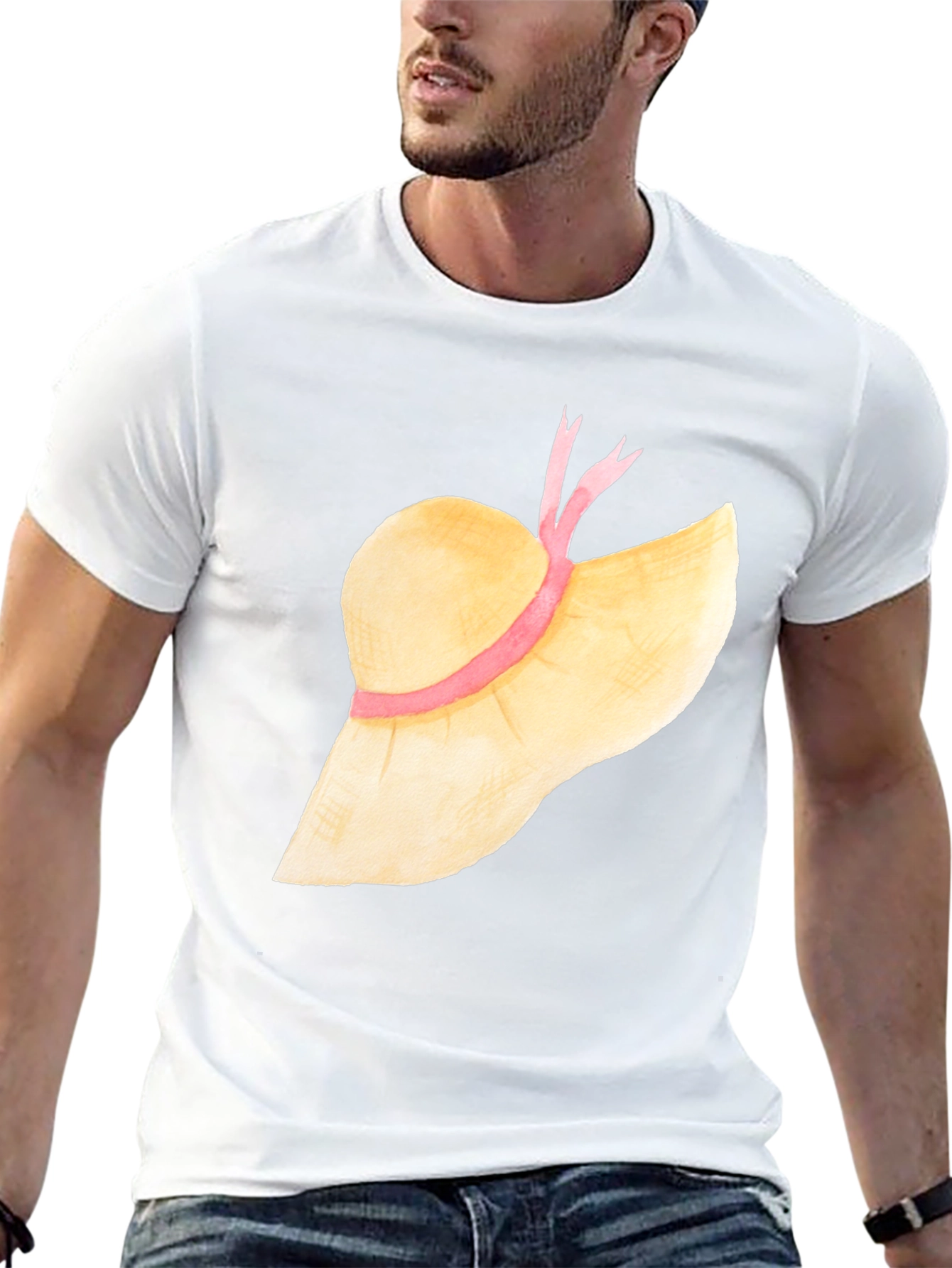 Sun Hat Graphic Tee - Stylish Summer T-Shirt
