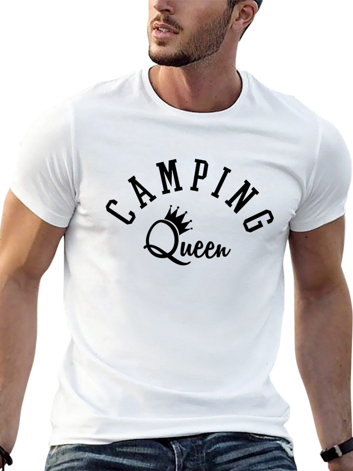 Camping Queen T-Shirt - Black Cotton Tee