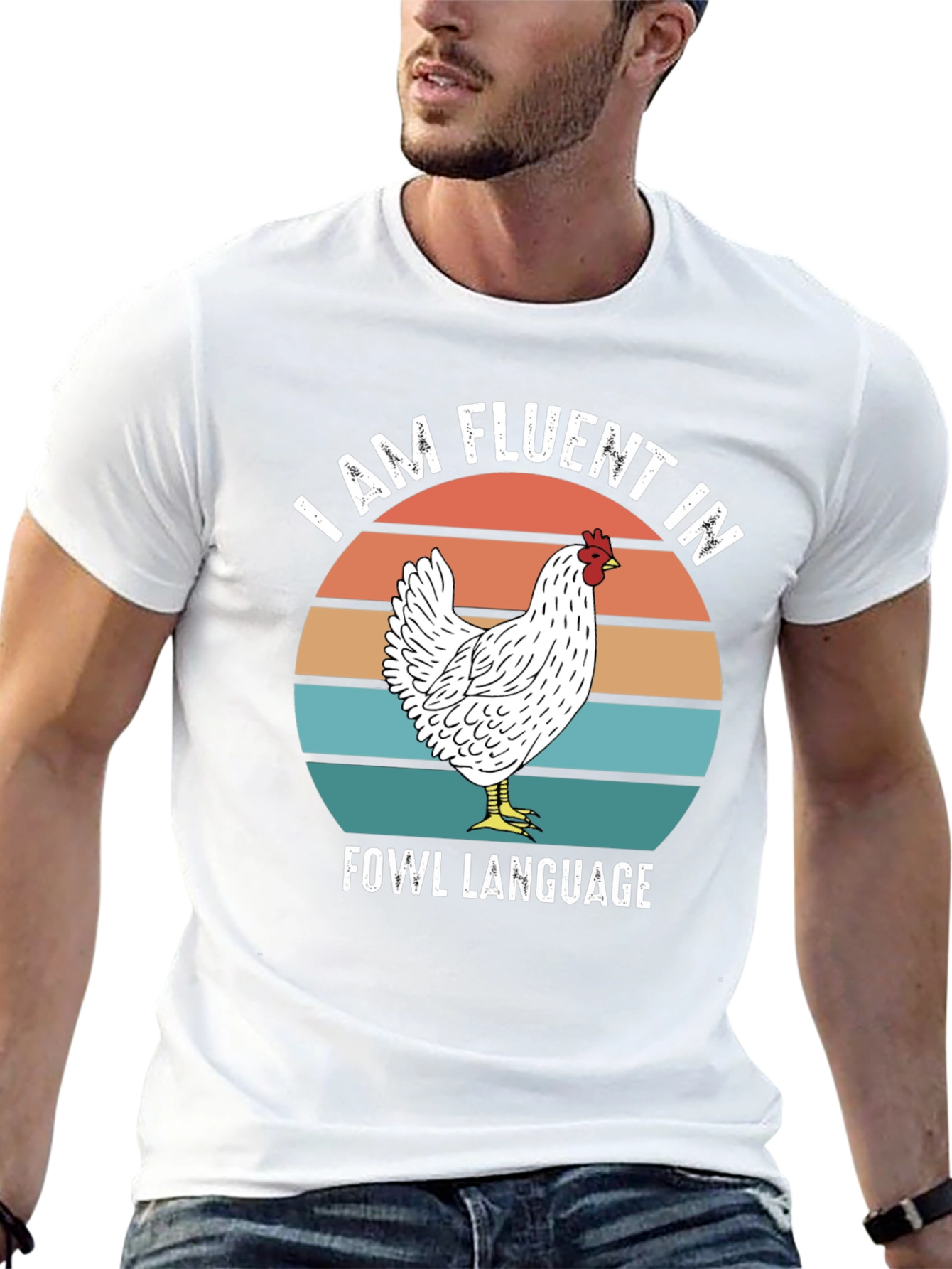 Funny Chicken T-Shirt - Fluent in Fowl Language