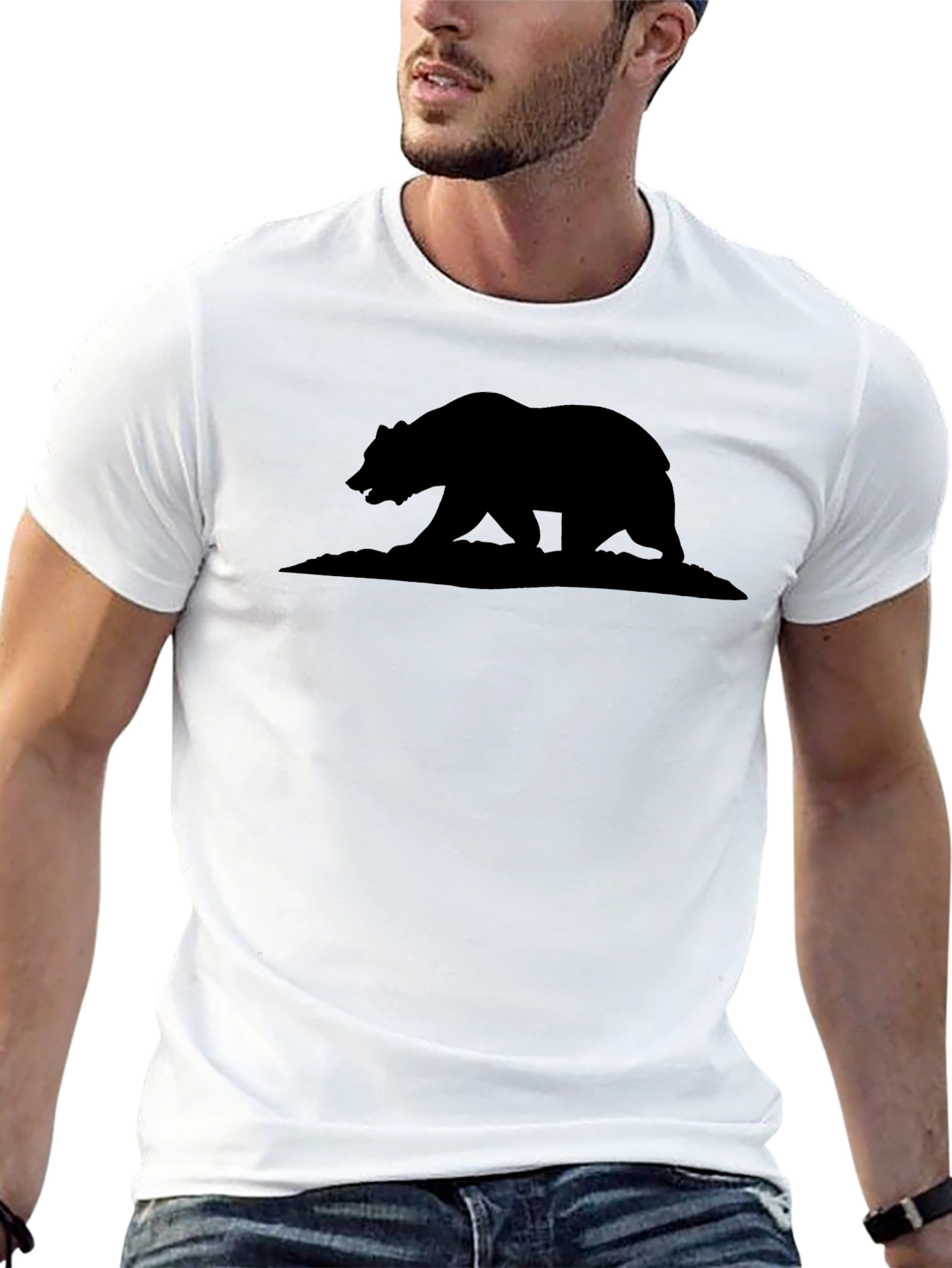 California Bear Silhouette Graphic T-Shirt