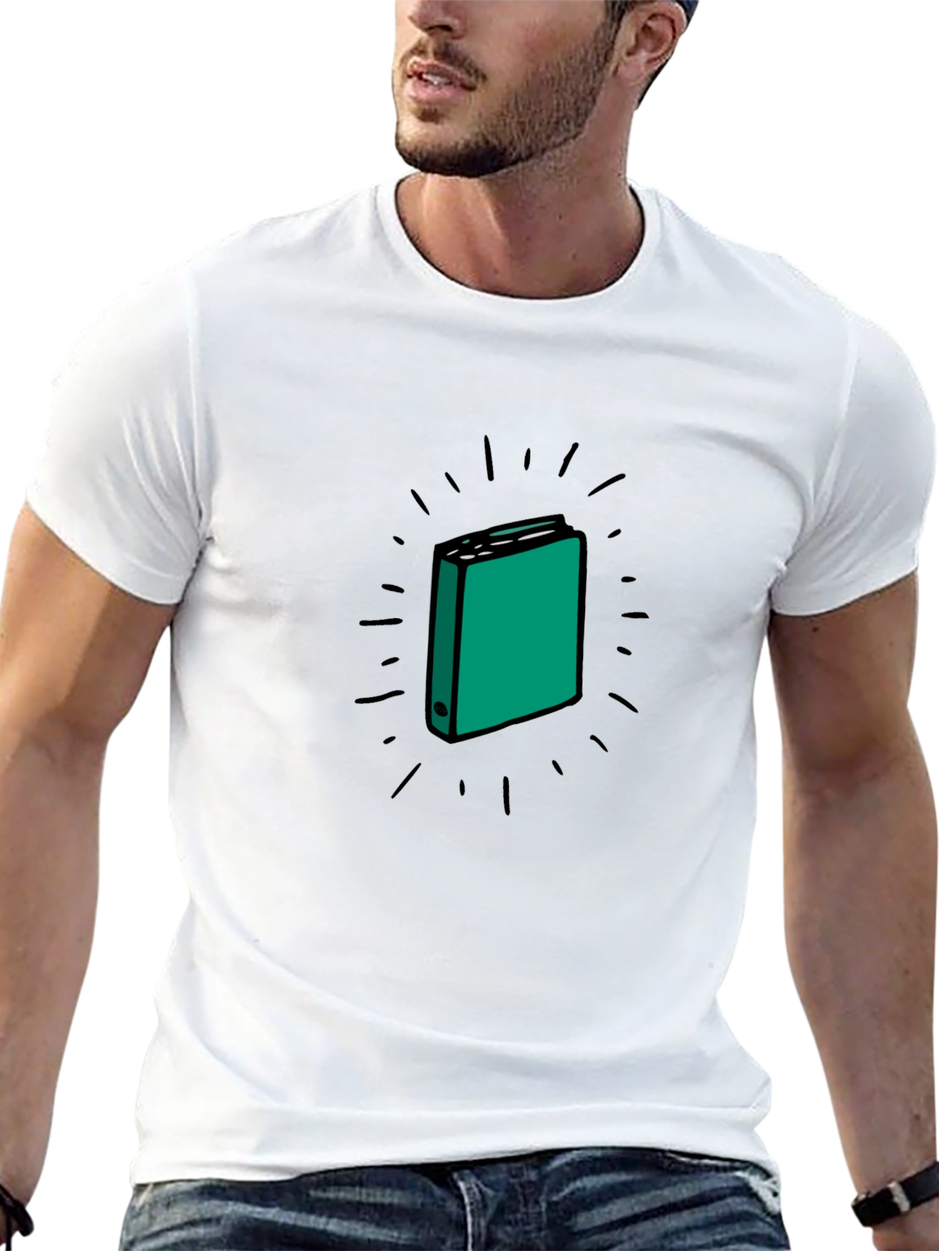 Black T-Shirt with Binder Graphic