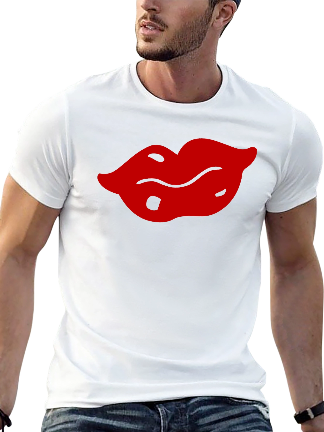 Bold Lips Graphic Tee - Black