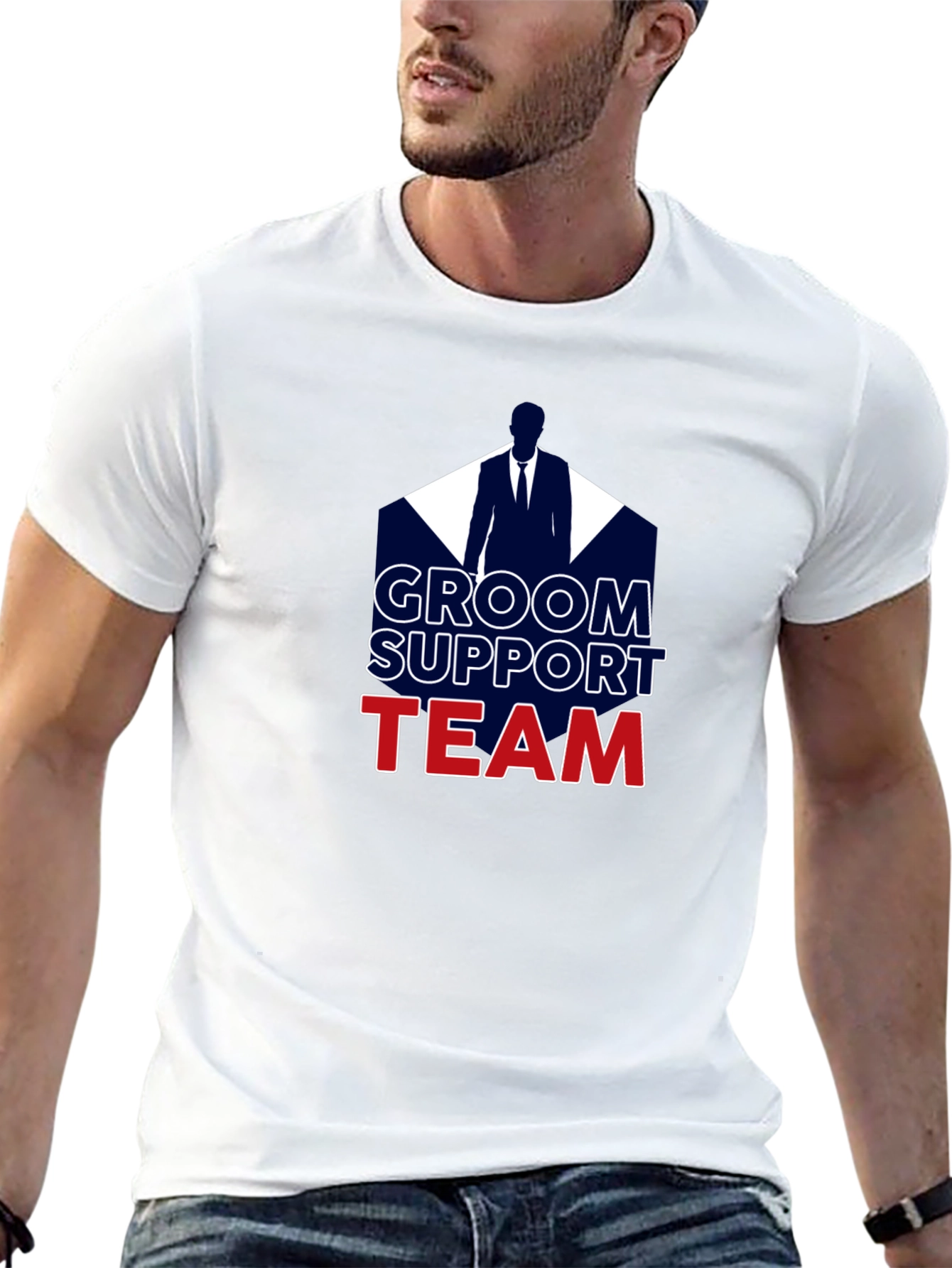 Groom Support Team T-Shirt Wedding Party