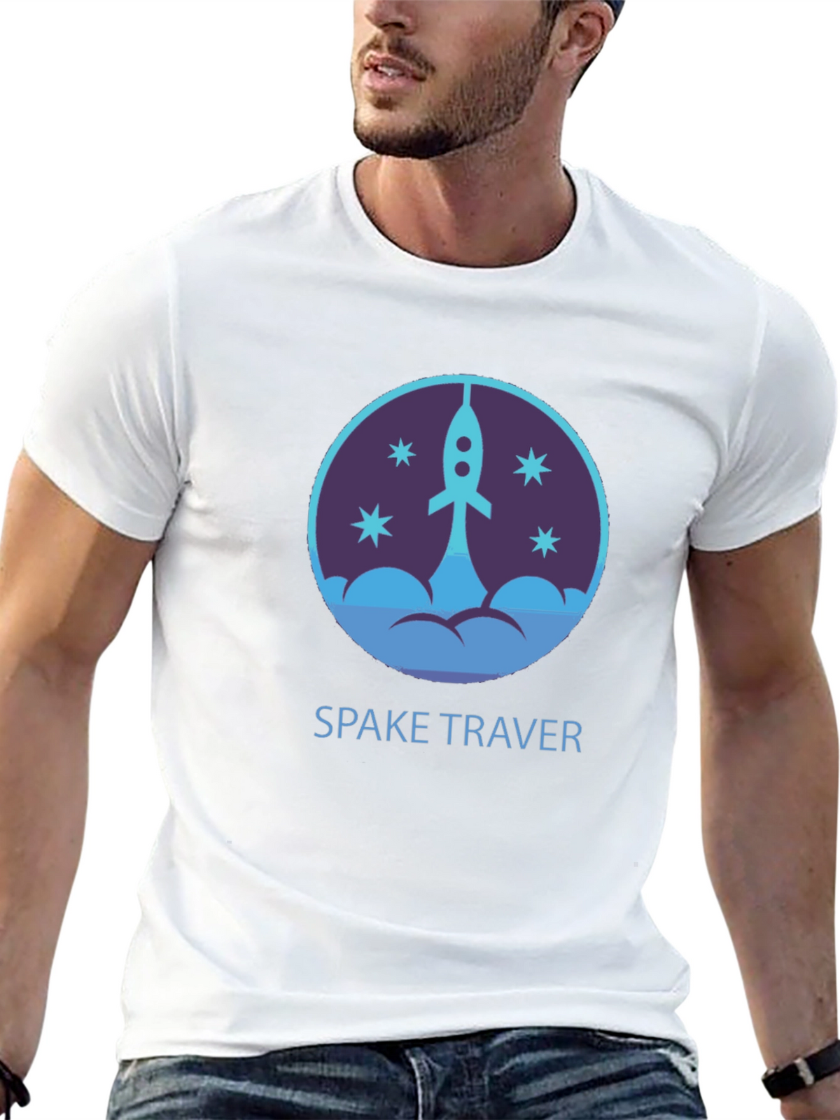 Space Traveler Graphic Tee - Black Cotton Comfort