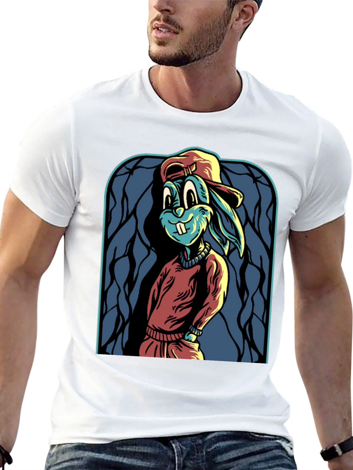 Cartoon Rabbit Graphic Tee