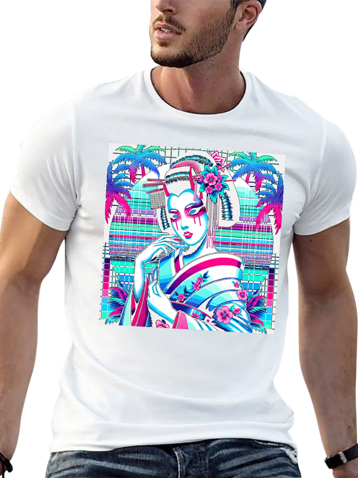 Geisha Graphic Print Tee - Stylish & Unique!
