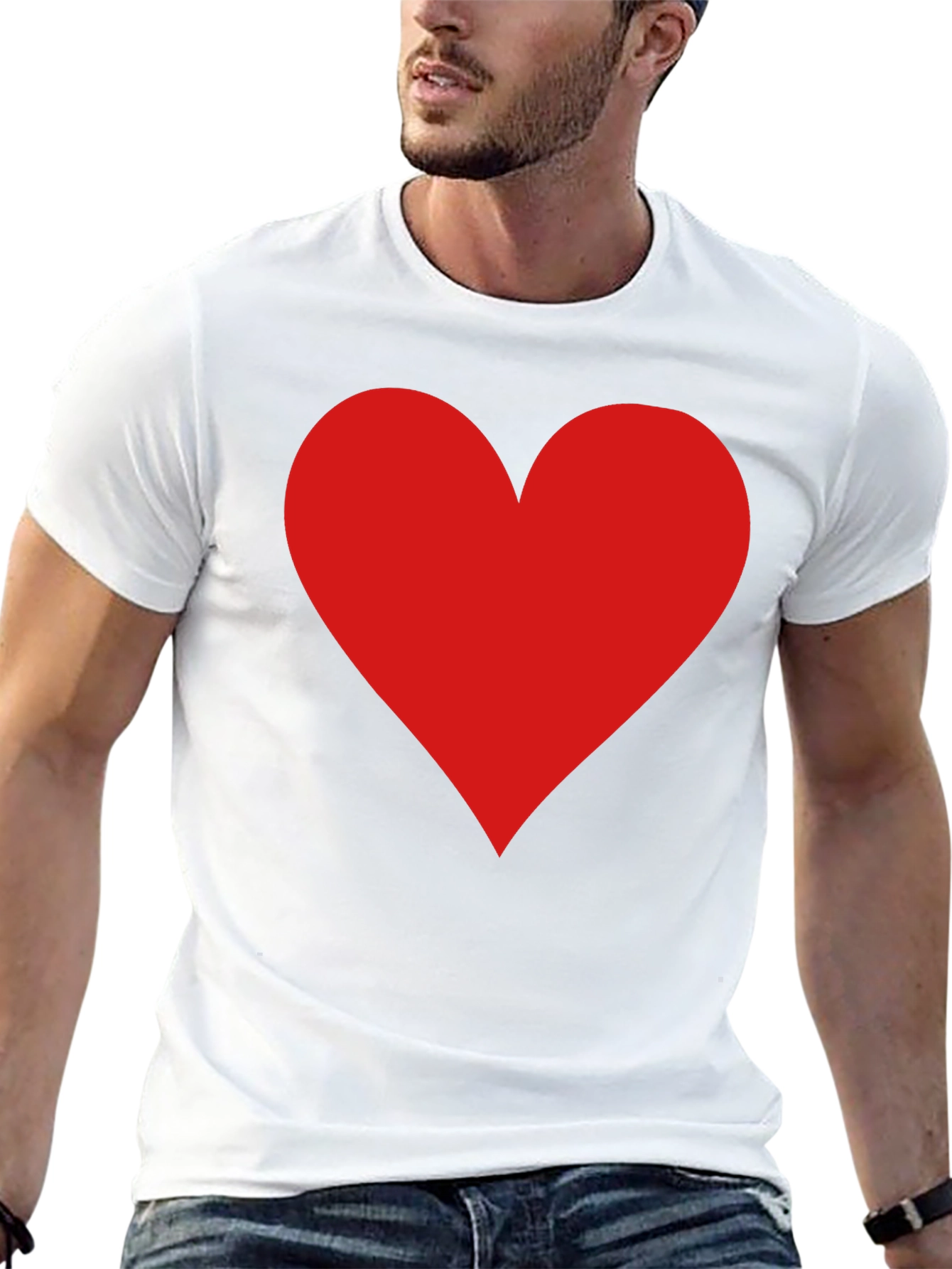 Red Heart Graphic Black T-Shirt - Love Tee