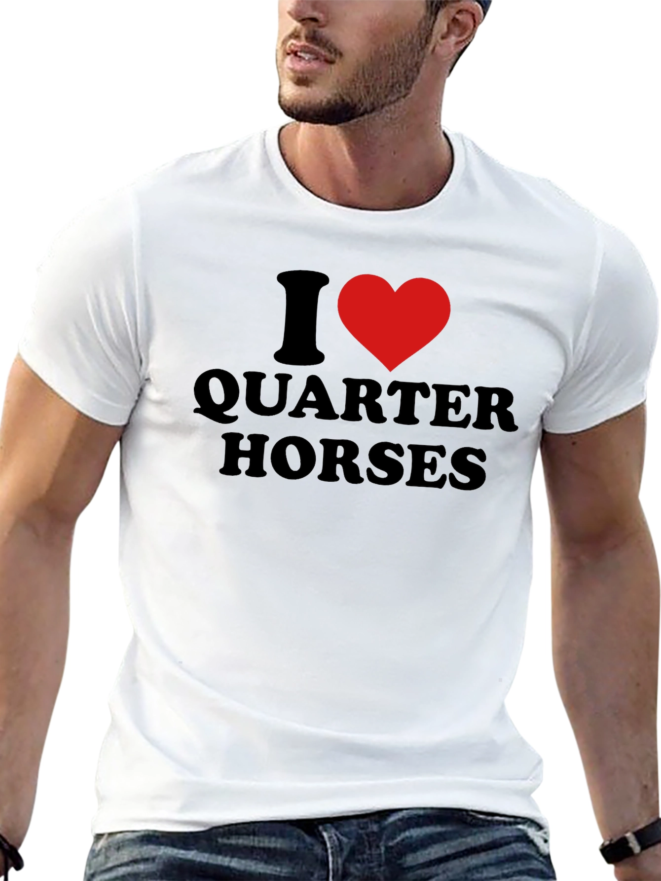 I Heart Quarter Horses Black Graphic T-Shirt