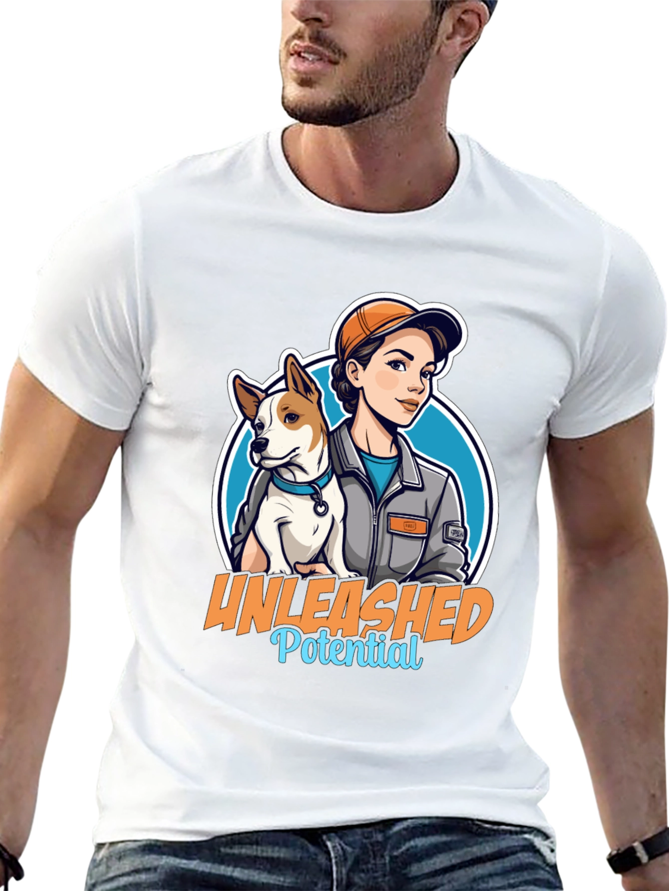 Unleashed Potential T-Shirt - Woman and Dog Graphic Tee