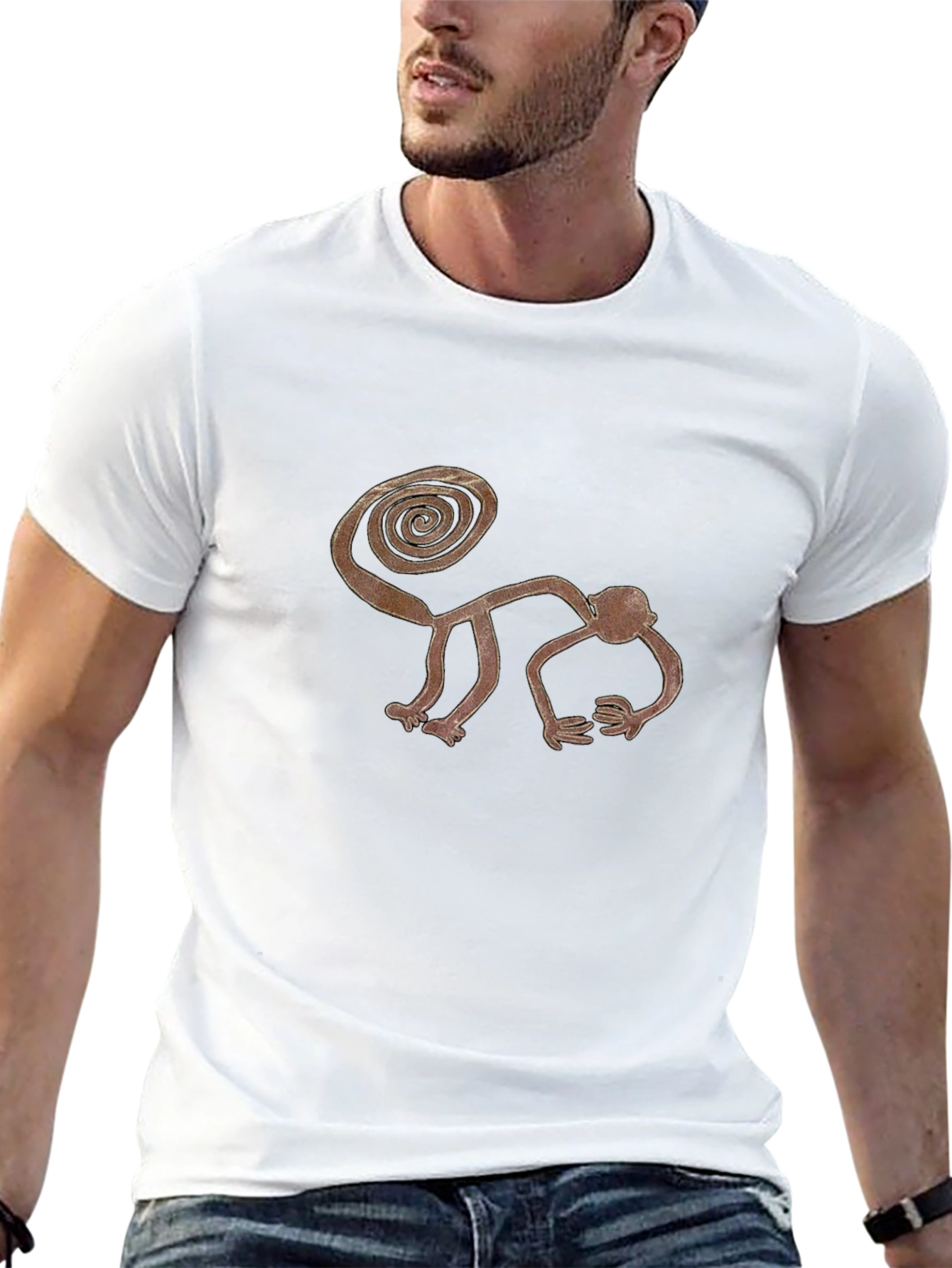 Stylized Monkey Graphic Tee - Casual Black T-Shirt