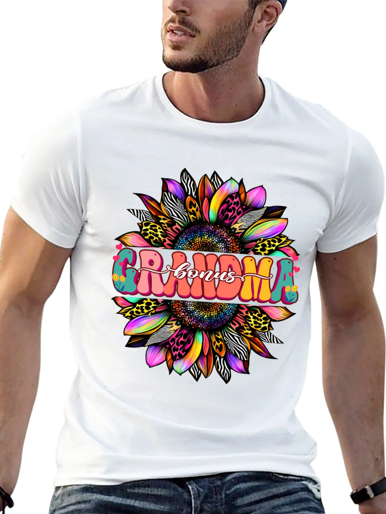Grandma Bonus Graphic Tee - Sunflower Design