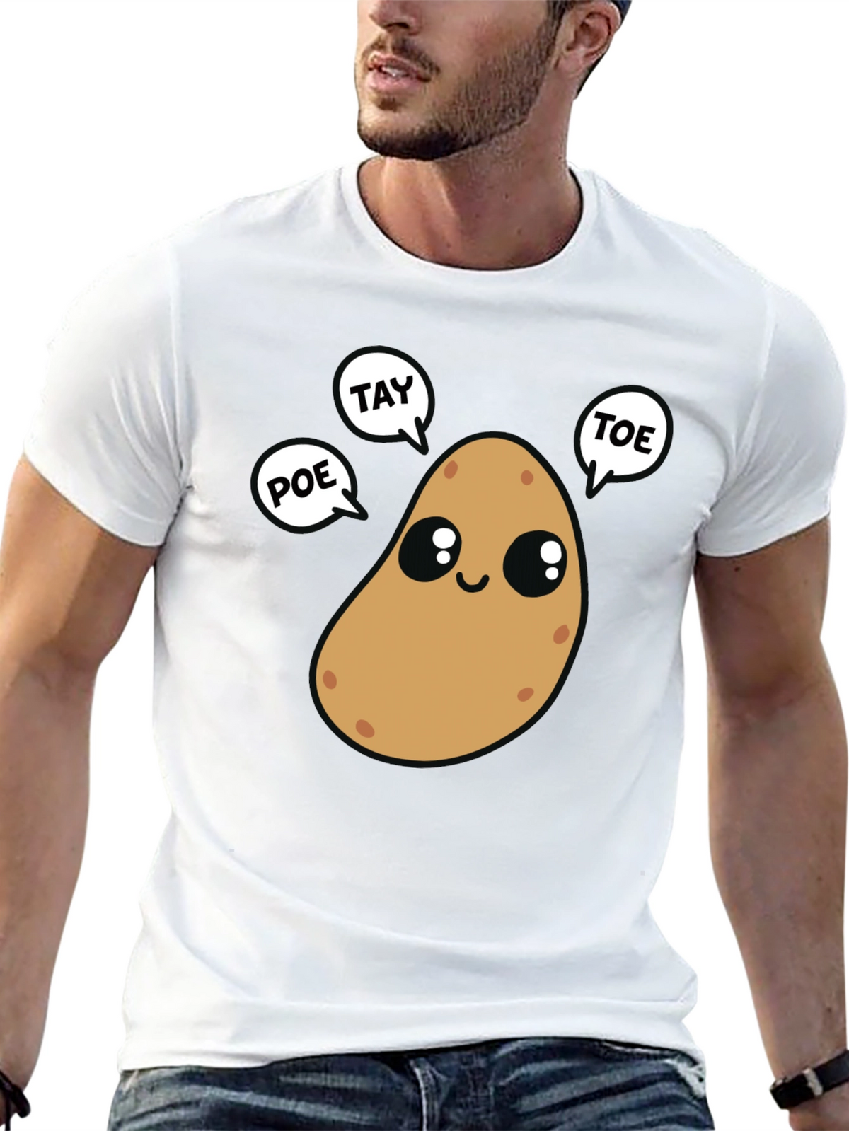 Cute Potato Puns Black T-Shirt