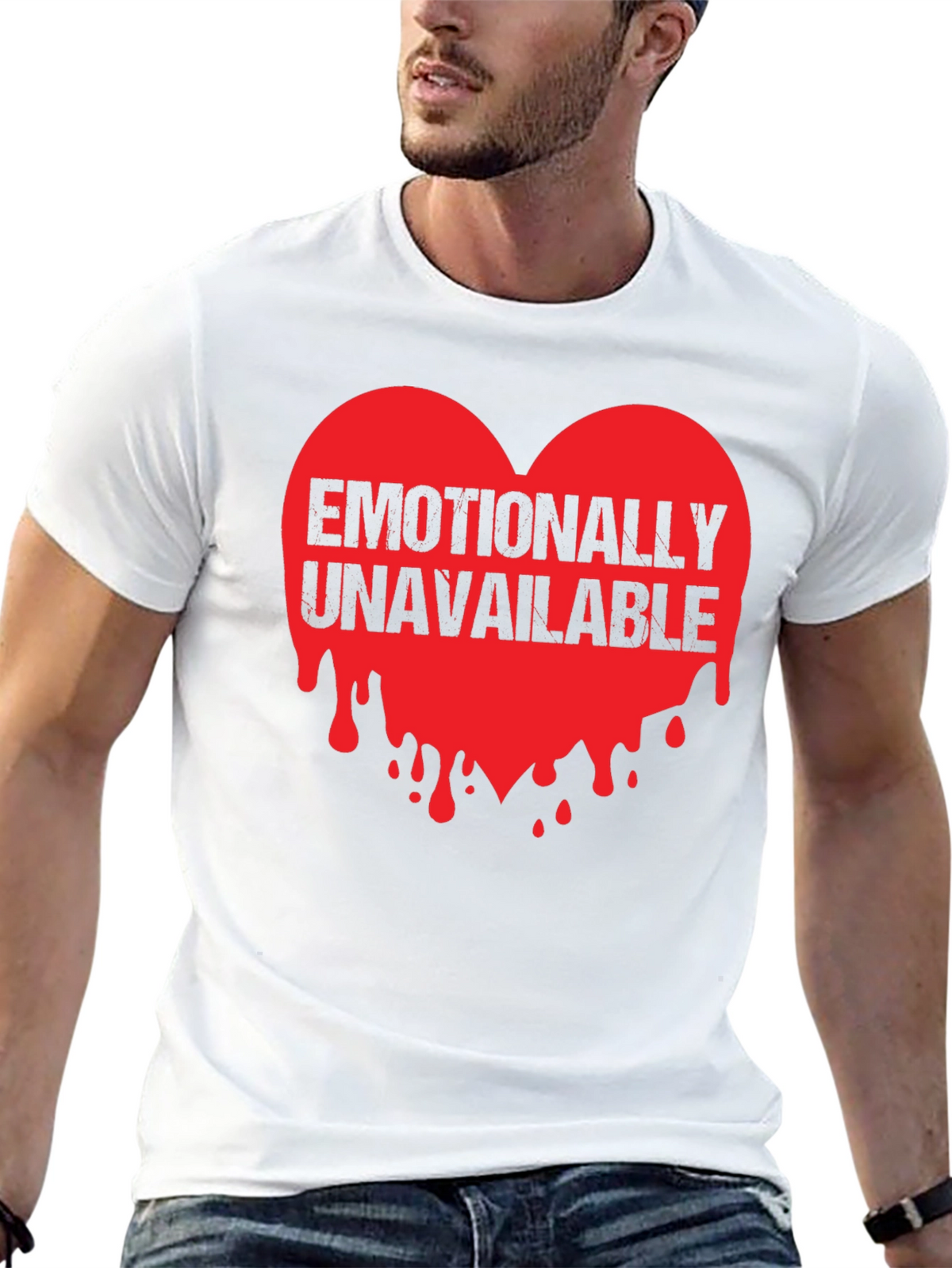 Emotionally Unavailable Heart Graphic T-Shirt