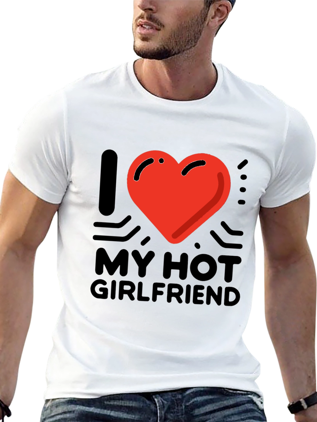 I Heart My Hot Girlfriend Graphic Tee - Black