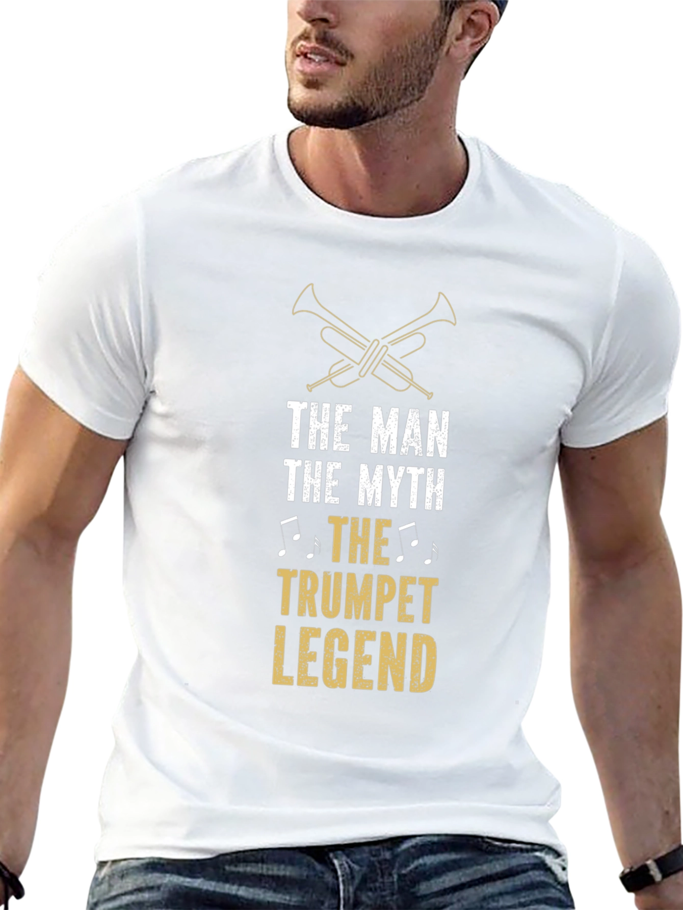 The Man The Myth Trumpet Legend Black T-Shirt