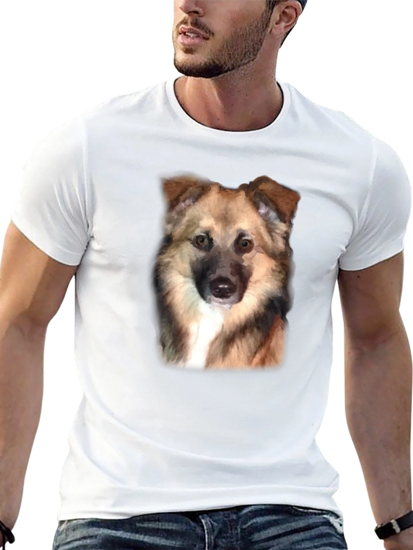 Dog Portrait Black T-Shirt
