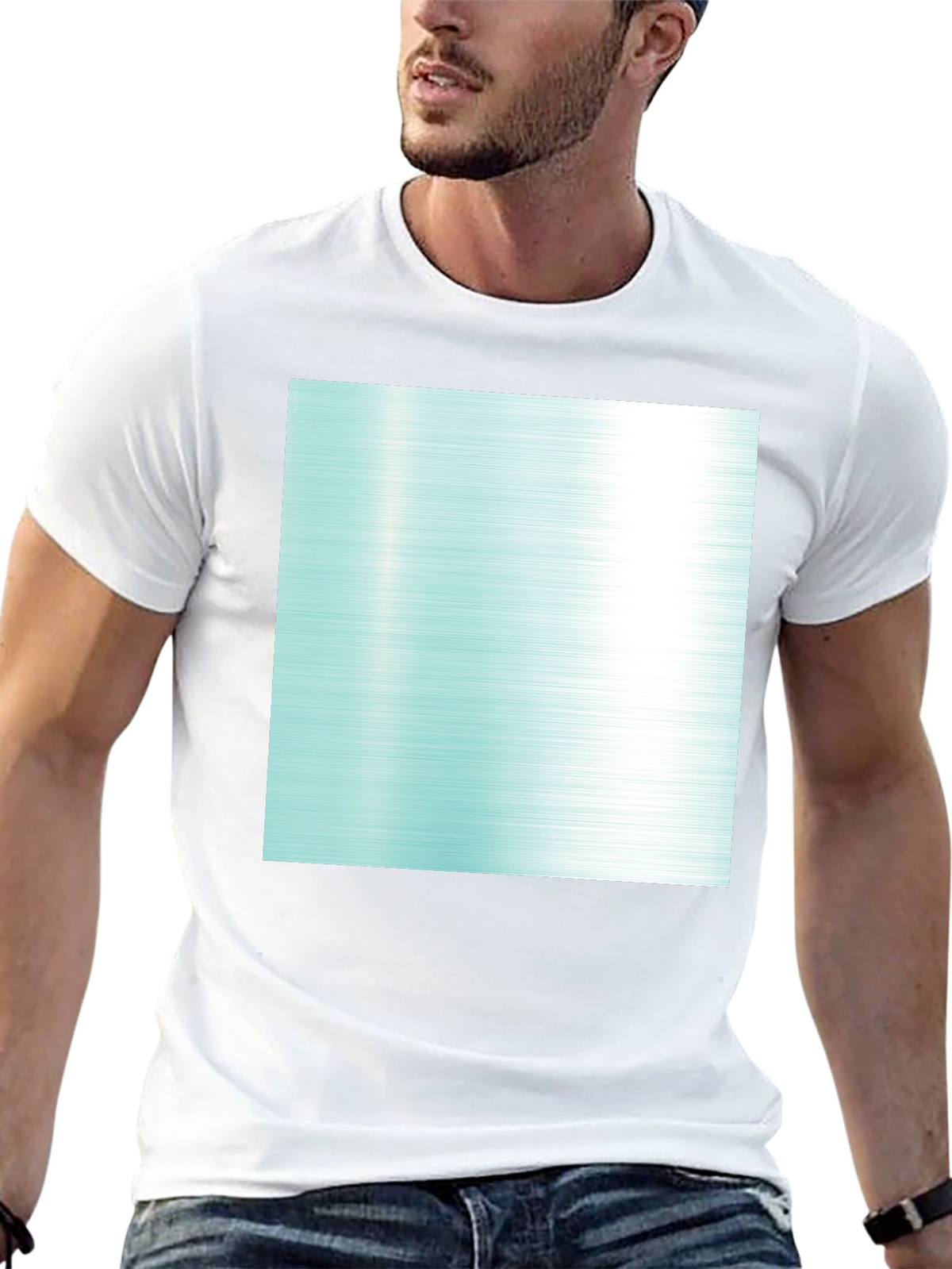 Modern Graphic Tee - Abstract Aqua Design