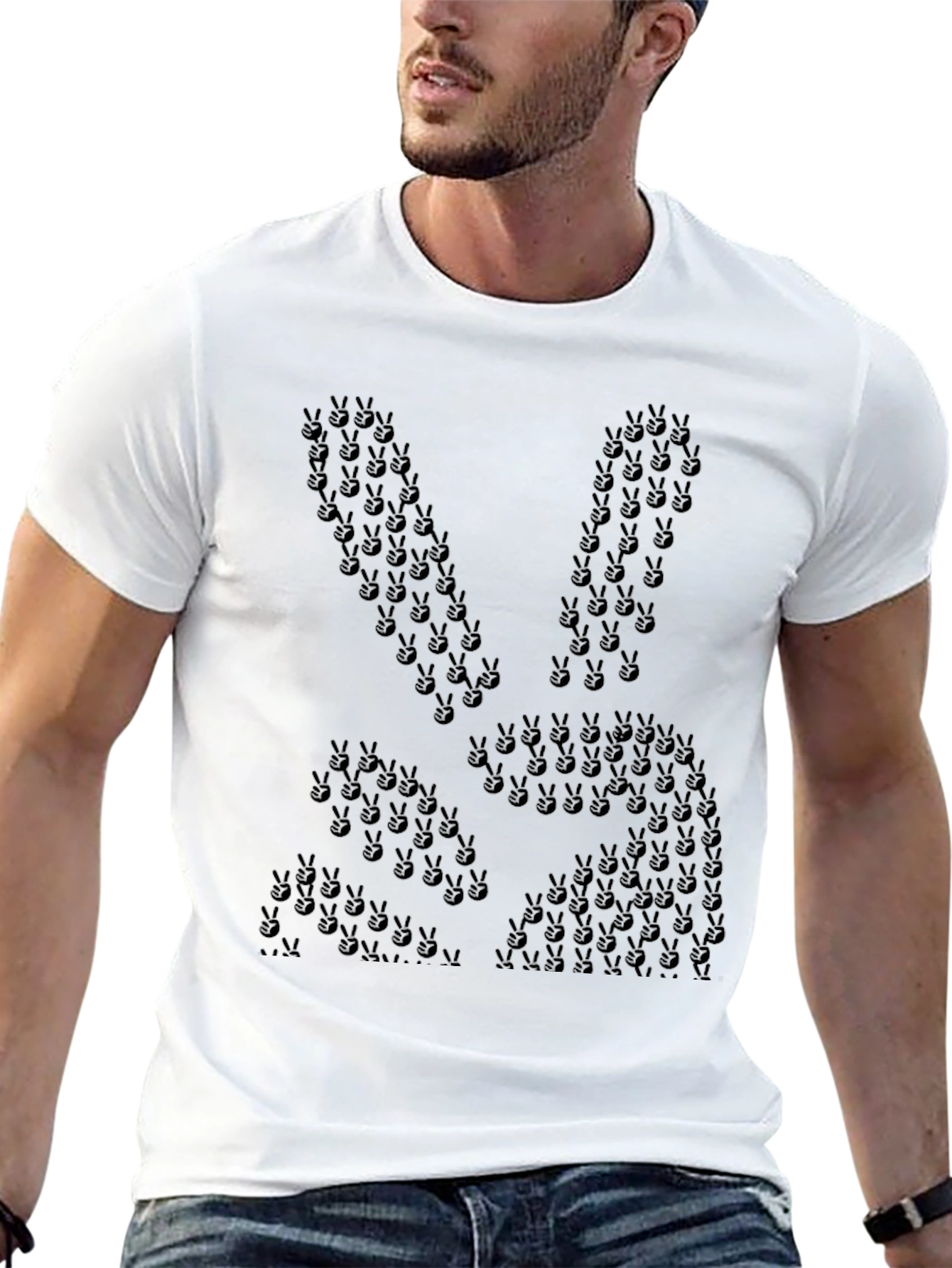 Peace Sign Bunny Graphic Tee