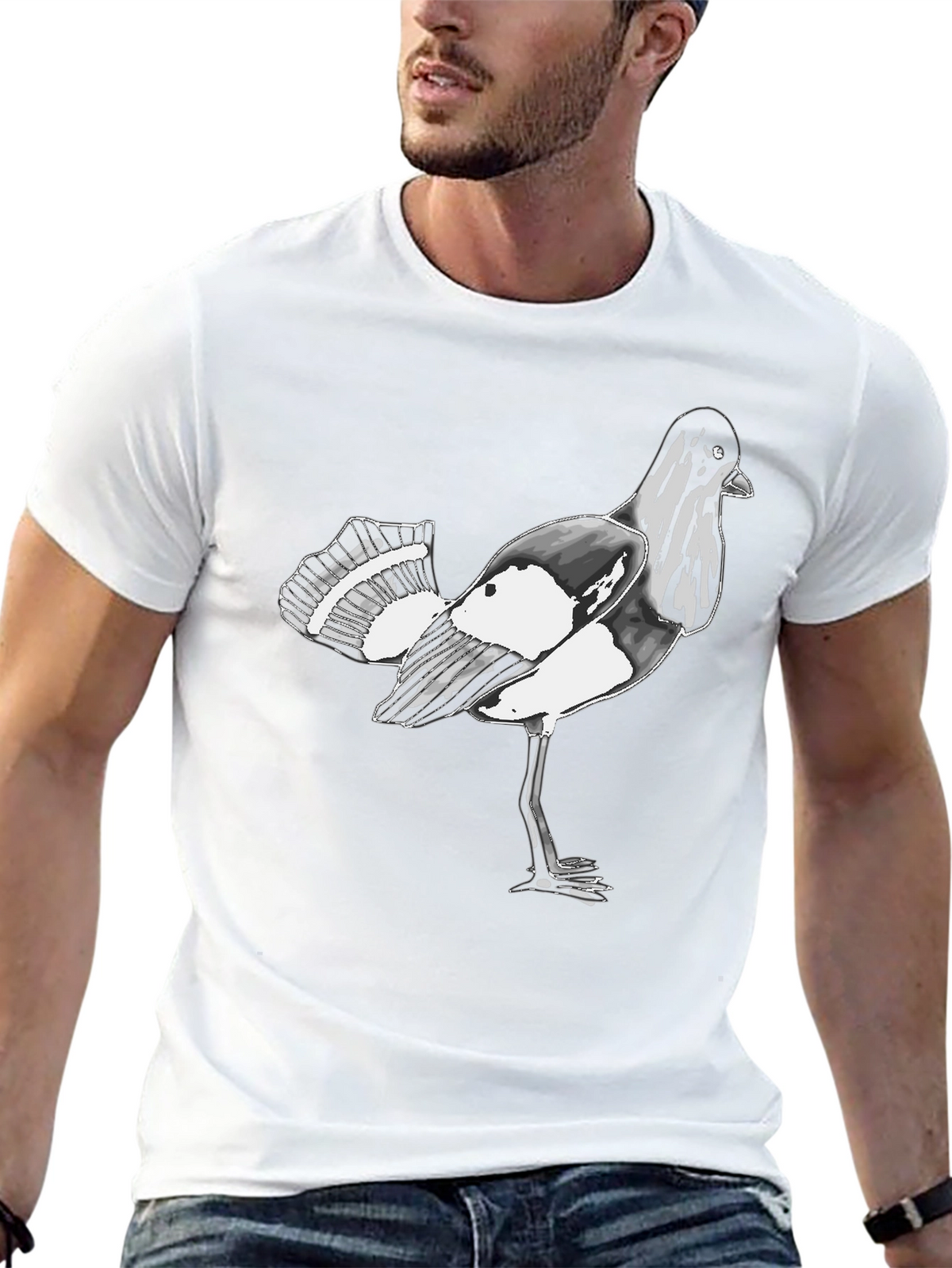 Bird Graphic Black T-Shirt