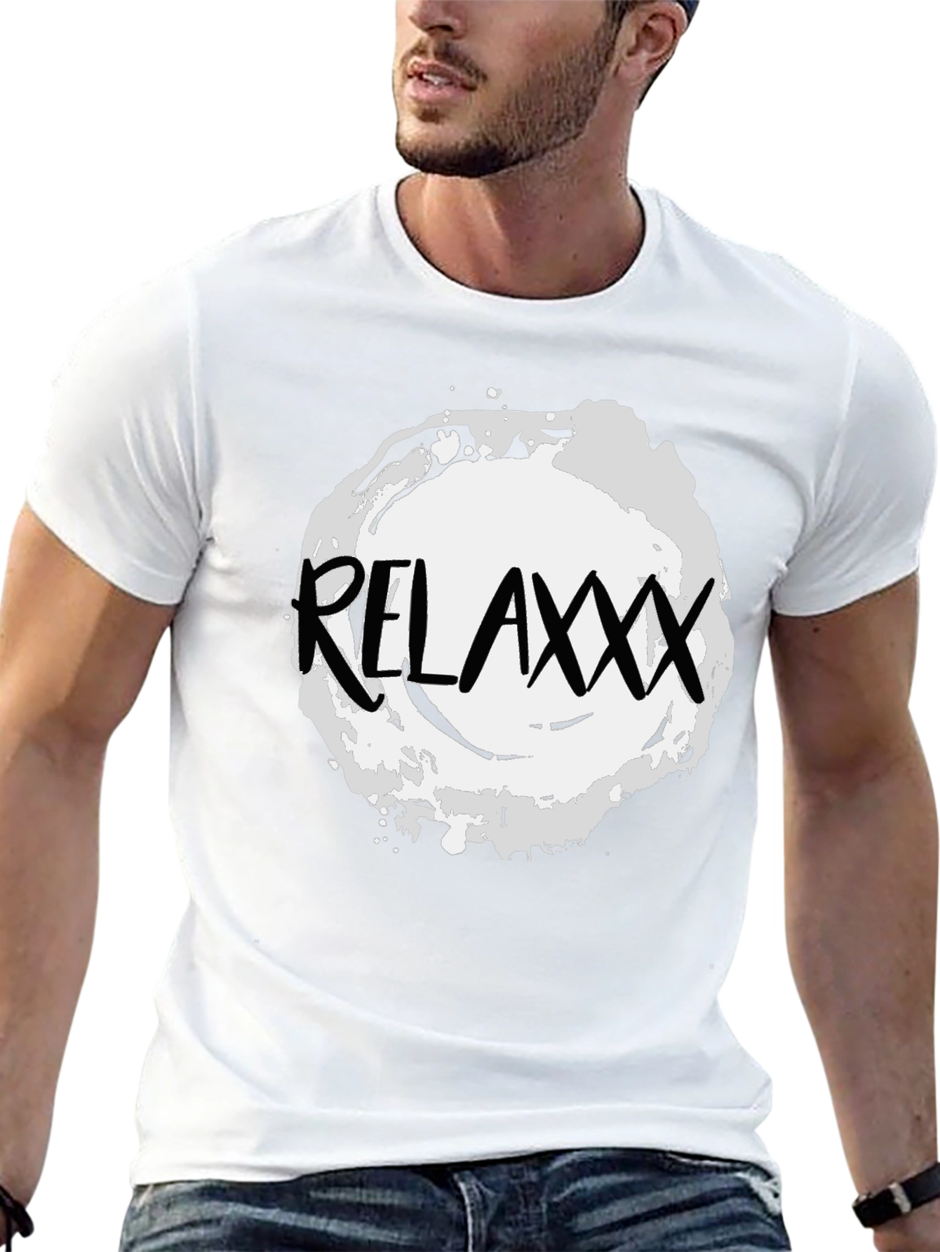 Relaxxx Black T-Shirt - Casual Graphic Tee