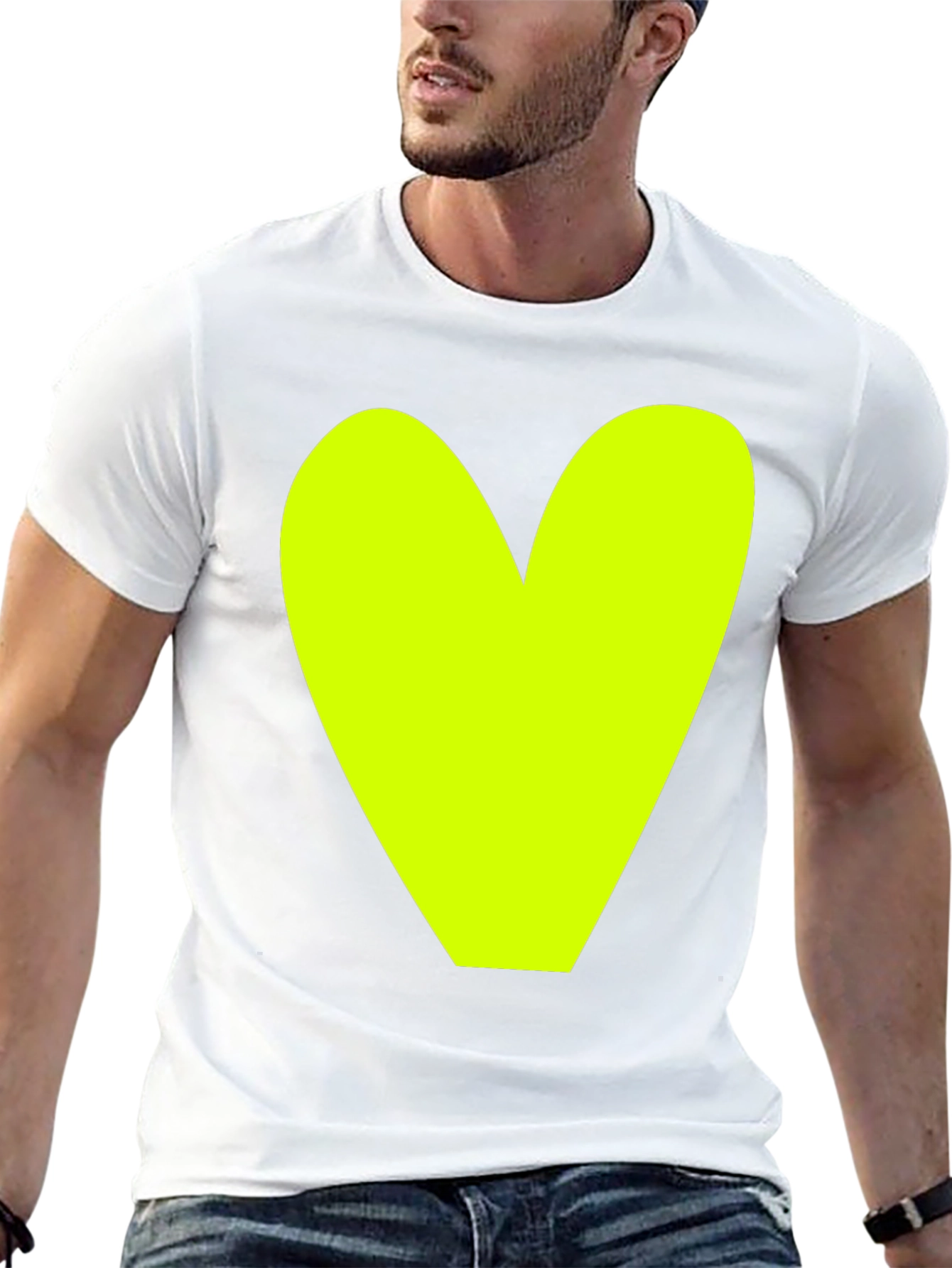 Bold Heart Graphic Tee - Black Cotton Casual Shirt