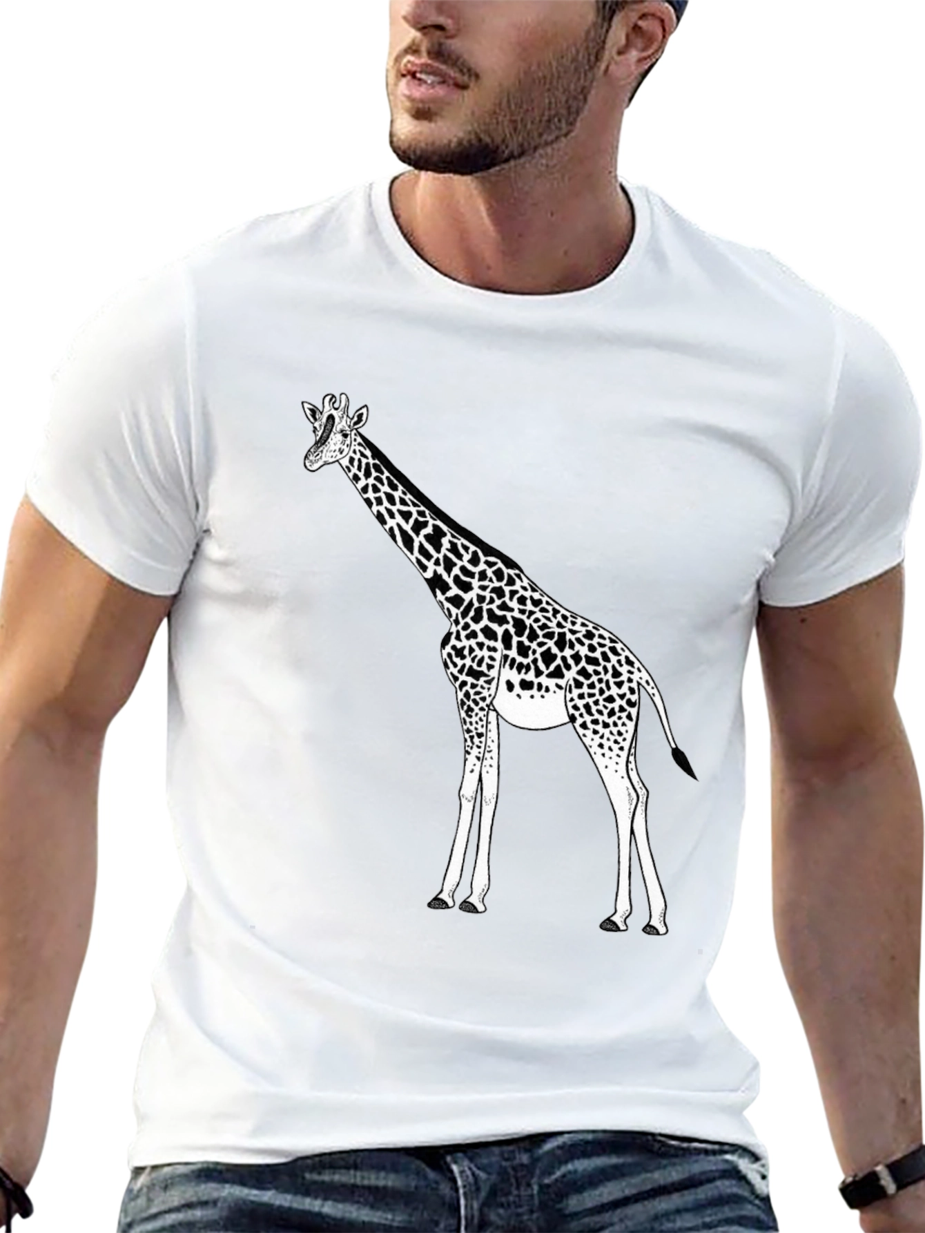 Giraffe Graphic Black T-Shirt