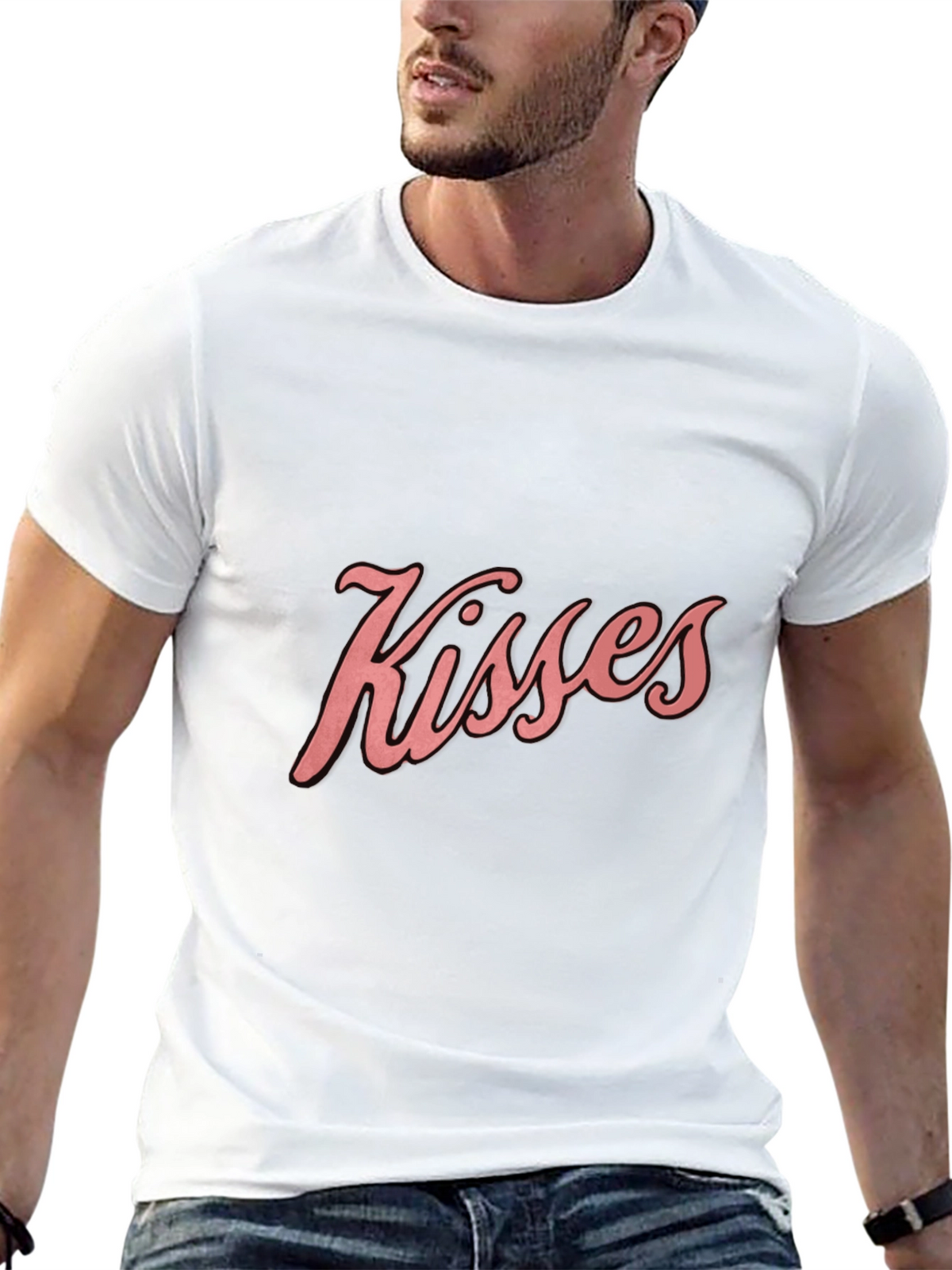 Kisses Graphic Tee - Soft Cotton Blend Casual Shirt
