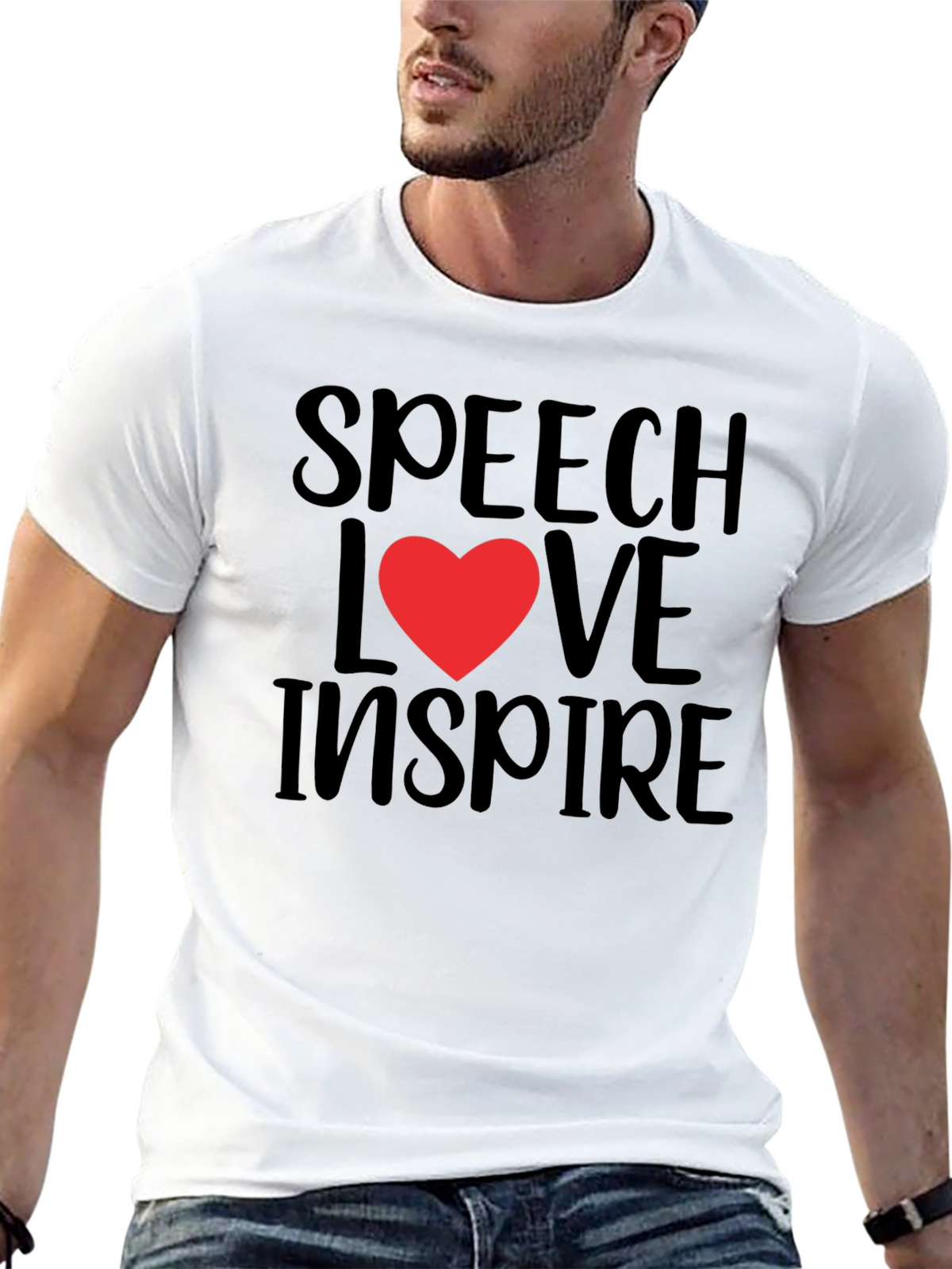 Speech Love Inspire Graphic Tee - Black