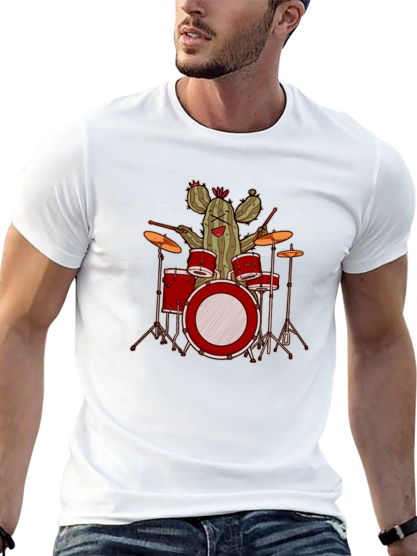 Cactus Drummer Graphic T-Shirt - Band Tee