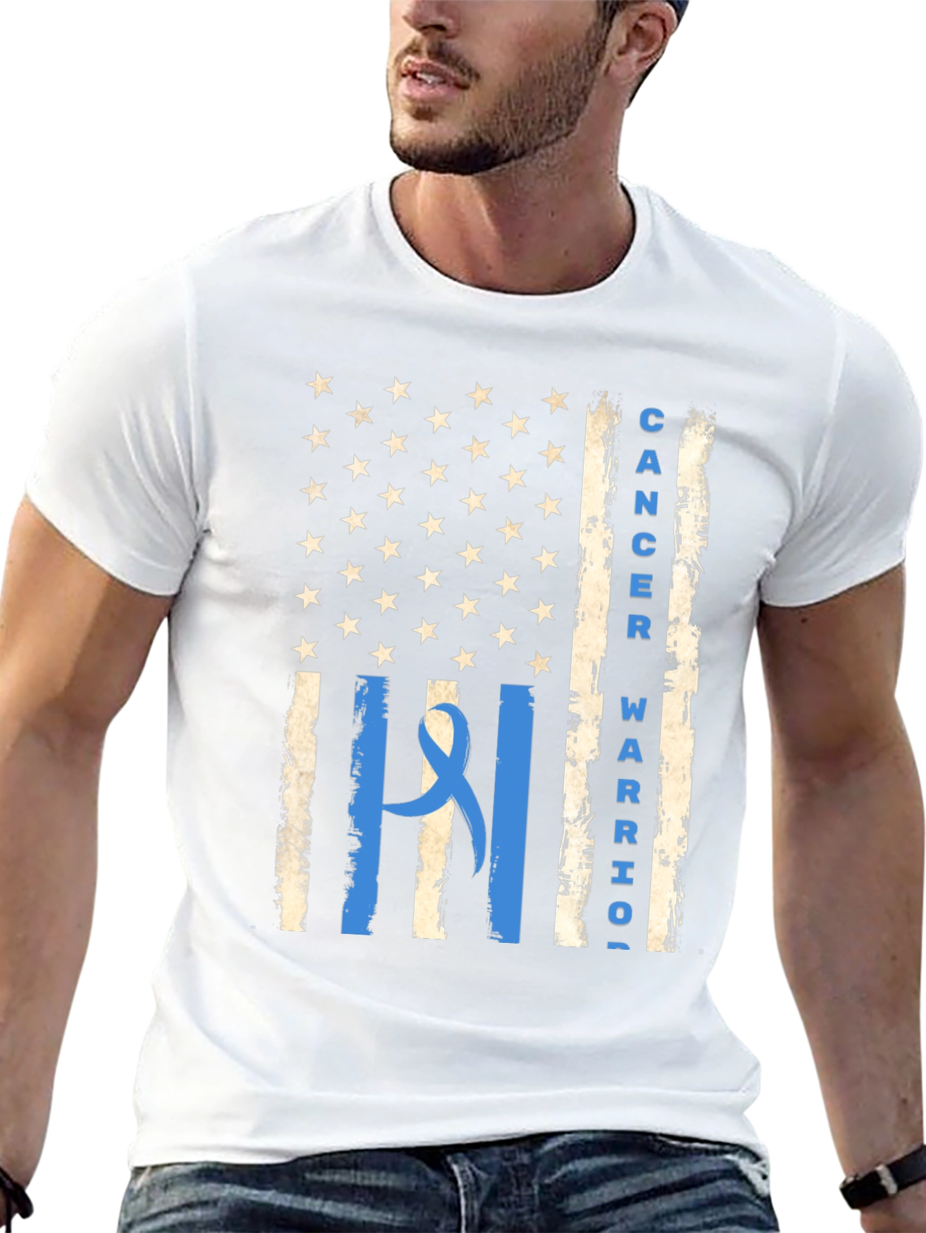Cancer Warrior American Flag Graphic Tee