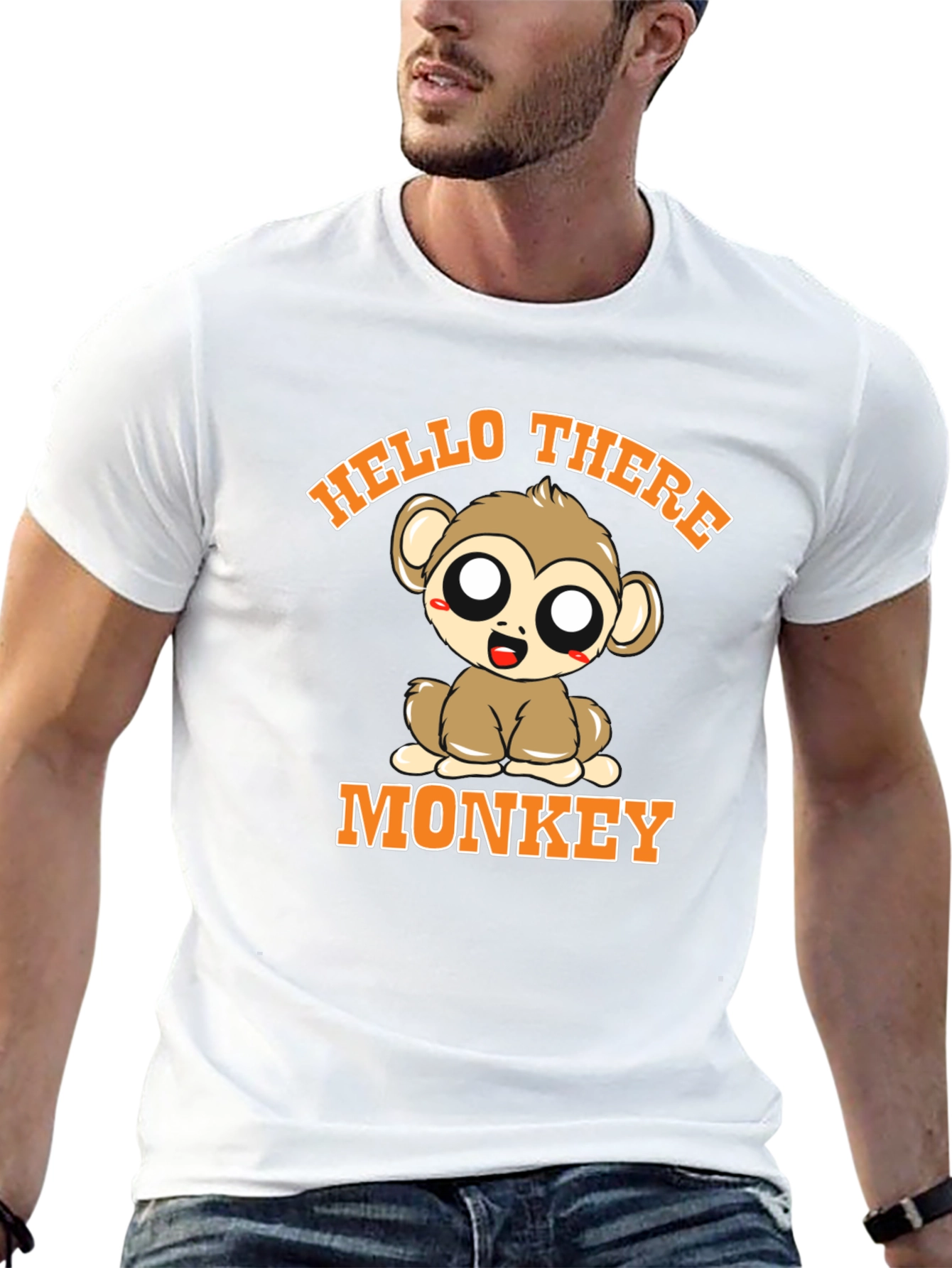 Hello There Monkey Graphic T-Shirt