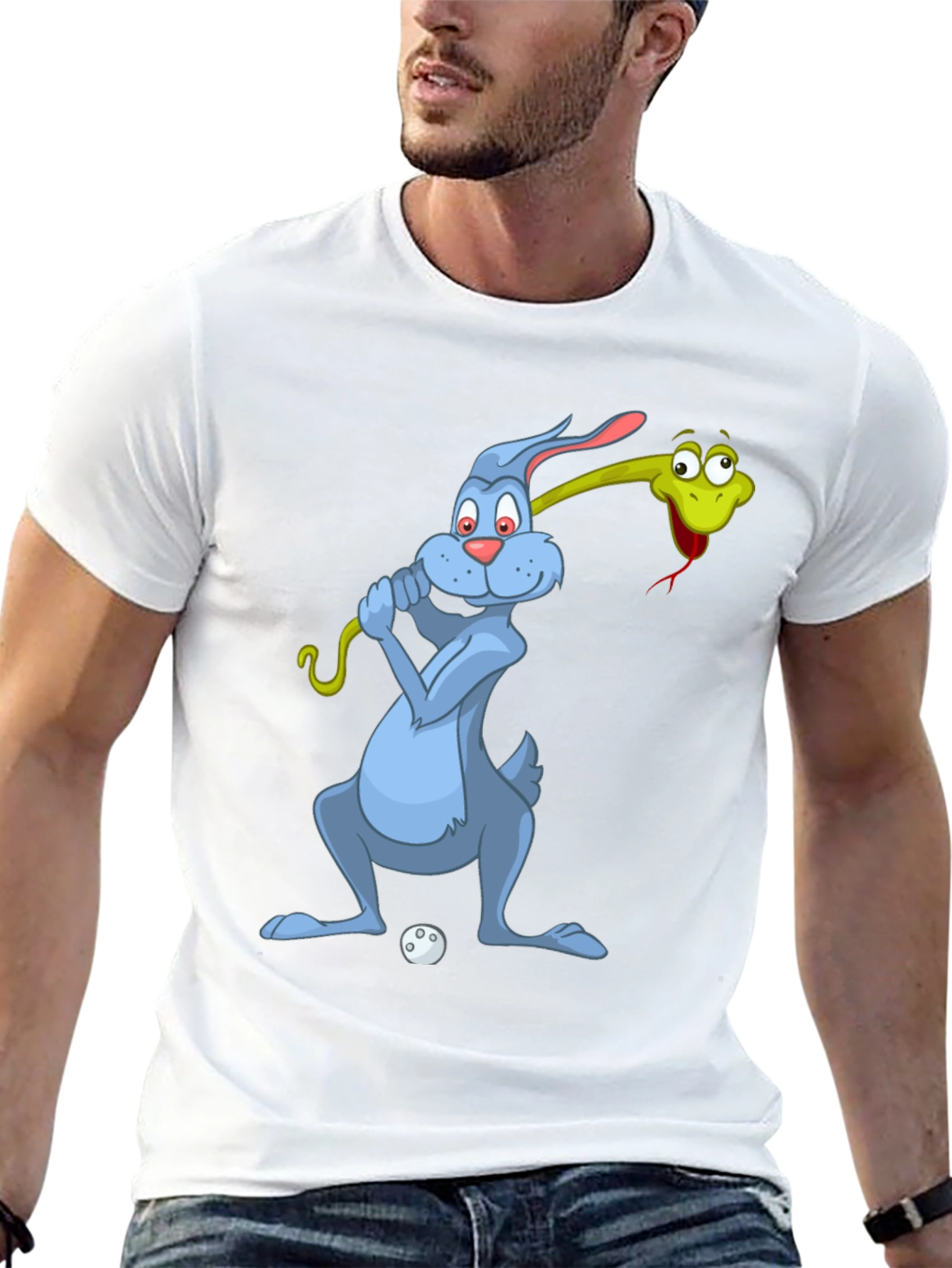 Golfing Rabbit & Snake Tee