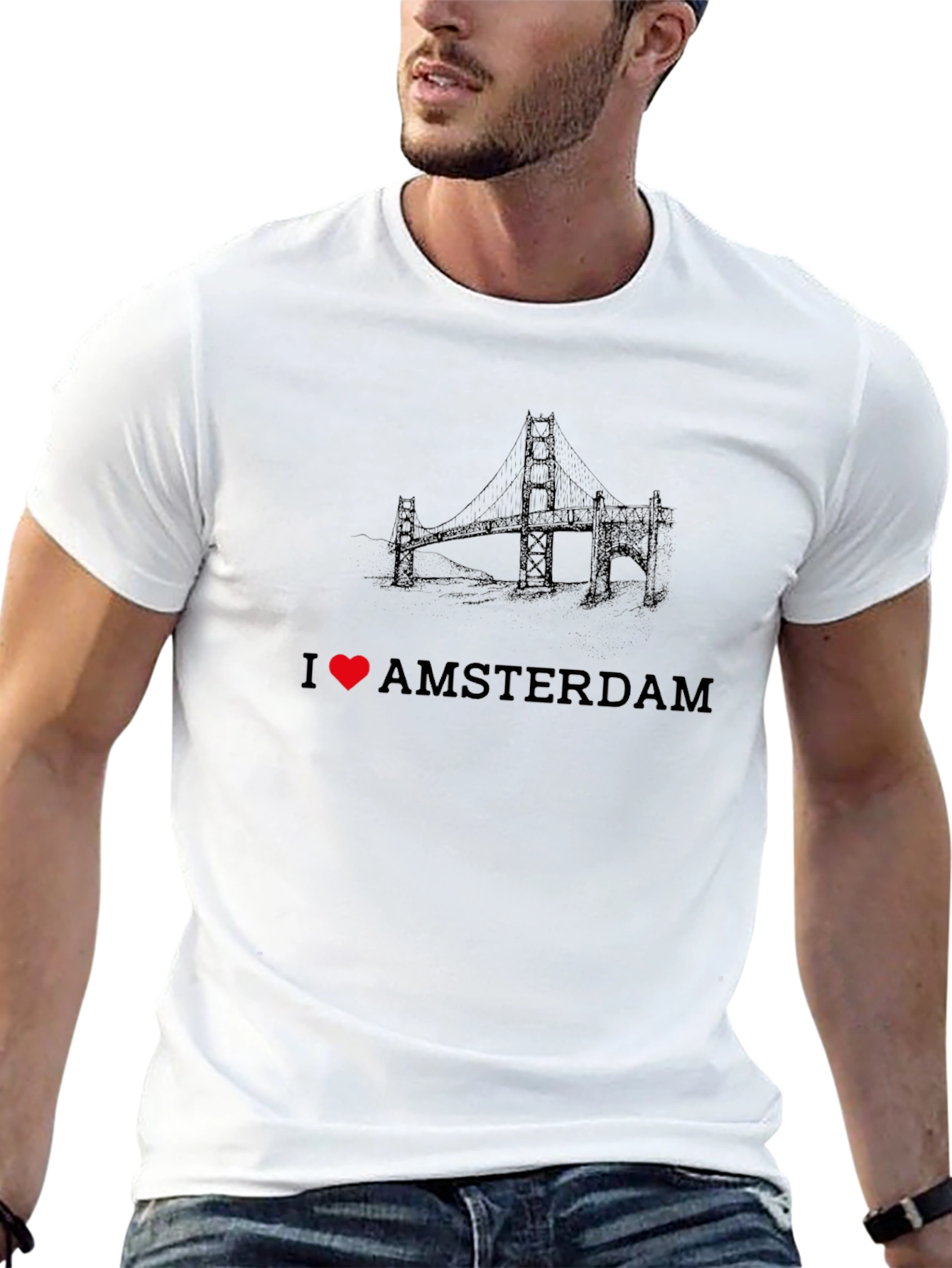I Love Amsterdam Black Graphic Tee